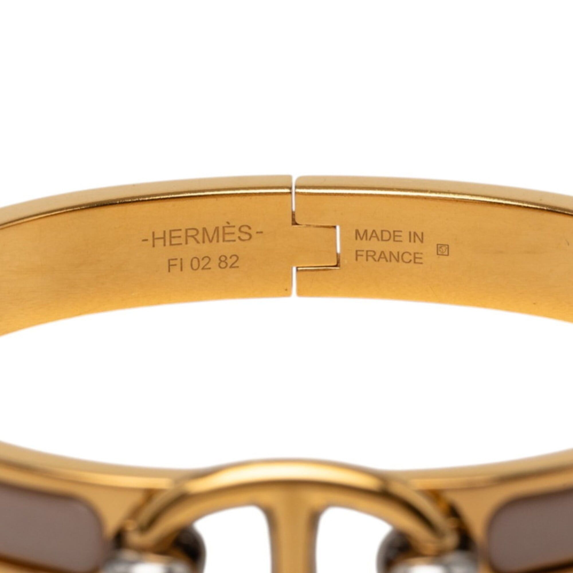 Hermes Hermes Mini Click Chaine d'Ancre PM Bracelet, Gold, Marron Glacé, Greige Plated Enamel, Women's HERMES Size ONE SIZE - 5 Thumbnail