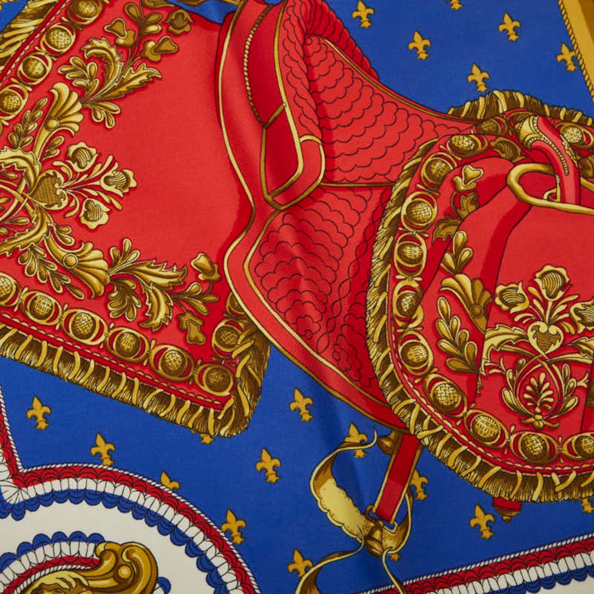 Hermes Hermes Carre 90 SELLES A HOUSSE (Seat Cover) Scarf, Large, Multicolored Silk, Women's Size ONE SIZE - 3 Thumbnail