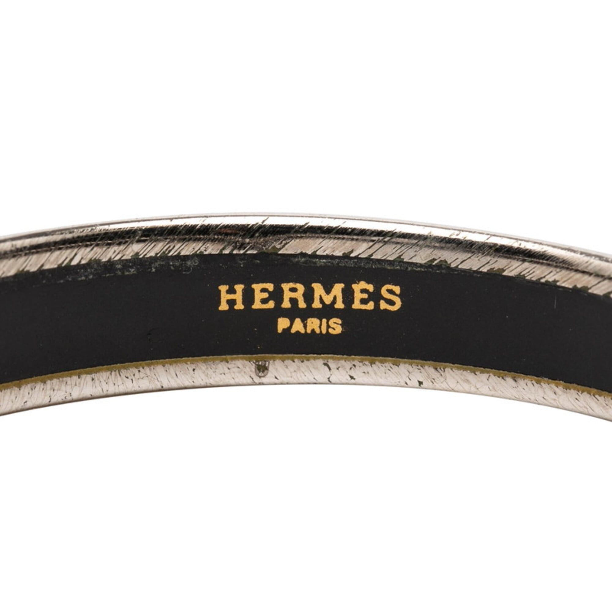 Hermes Hermes Email PM Bangle, Silver, Ivory Metal Enamel, Women's Size ONE SIZE - 4 Thumbnail