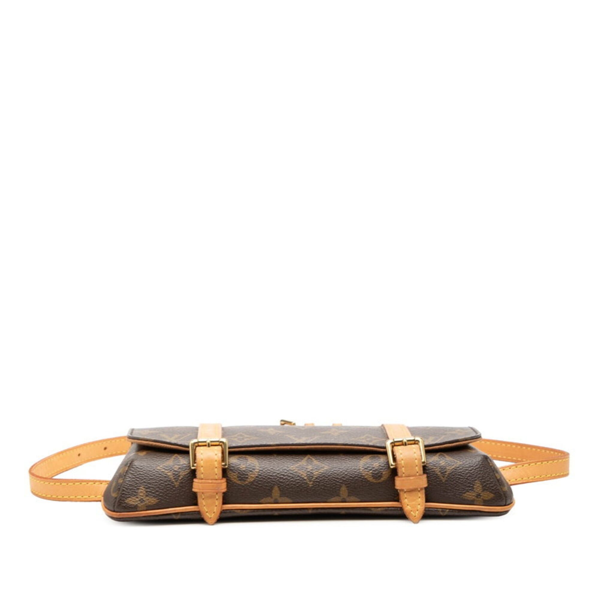 Louis Vuitton Louis Vuitton Monogram Pochette Marelle Body Bag Waist M51159 Brown Leather Women's LOUIS VUITTON Size ONE SIZE - 3 Thumbnail
