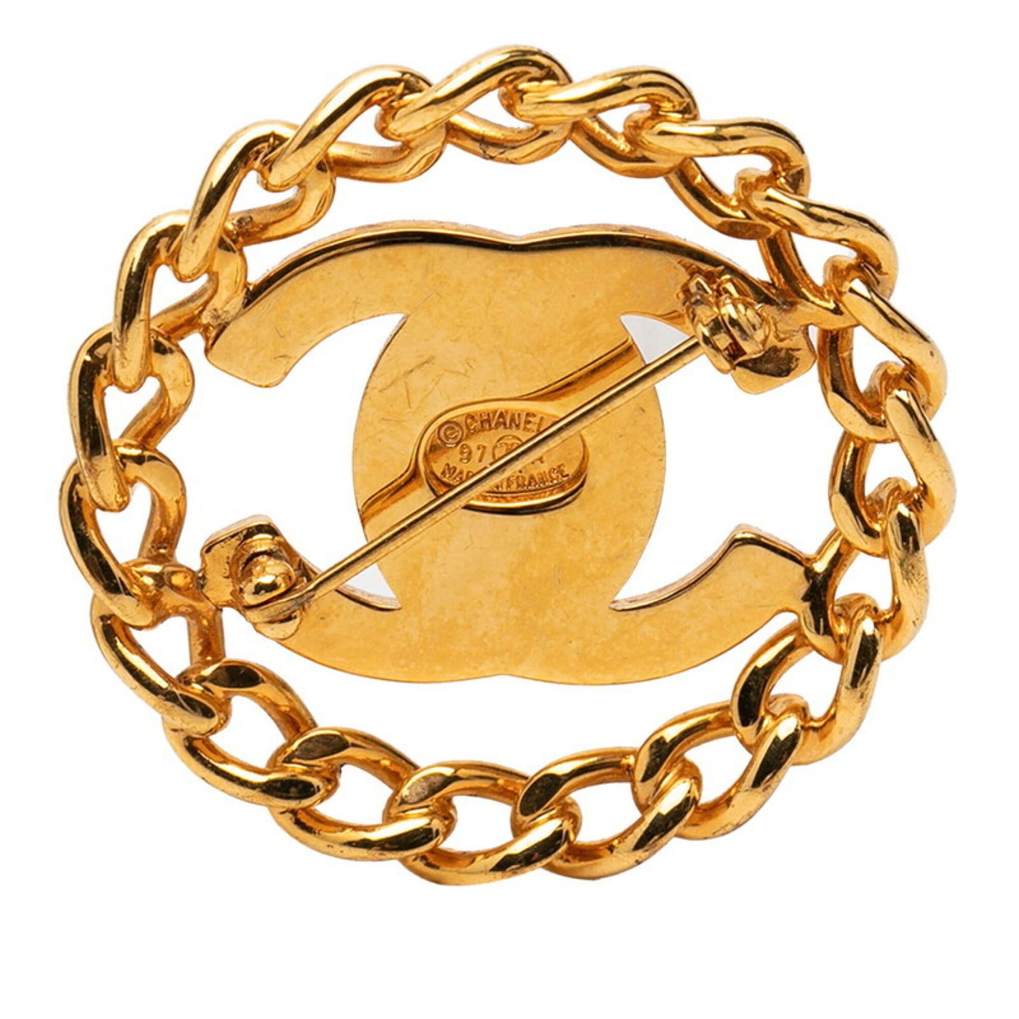 Chanel Chanel Coco Mark Vintage Turnlock Chain Brooch 97A Gold Plated Women's CHANEL Size ONE SIZE - 2 Thumbnail