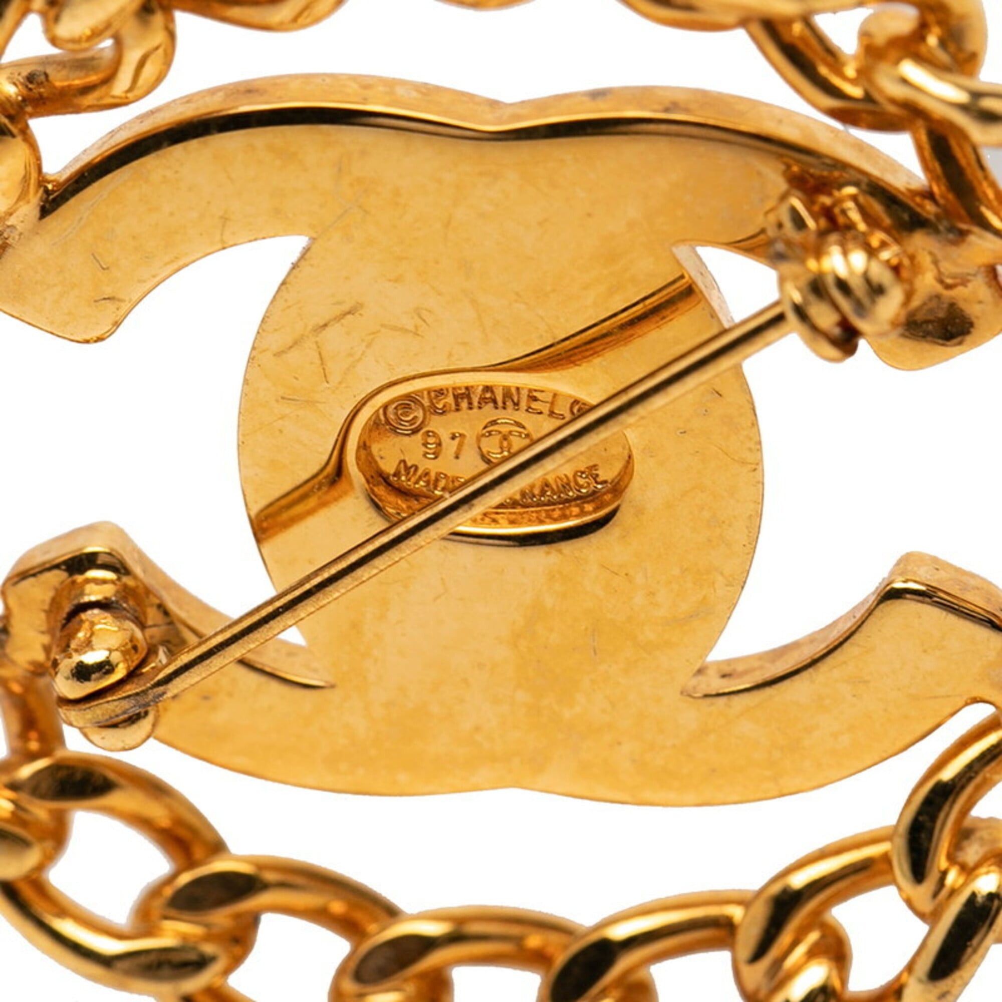 Chanel Chanel Coco Mark Vintage Turnlock Chain Brooch 97A Gold Plated Women's CHANEL Size ONE SIZE - 3 Thumbnail