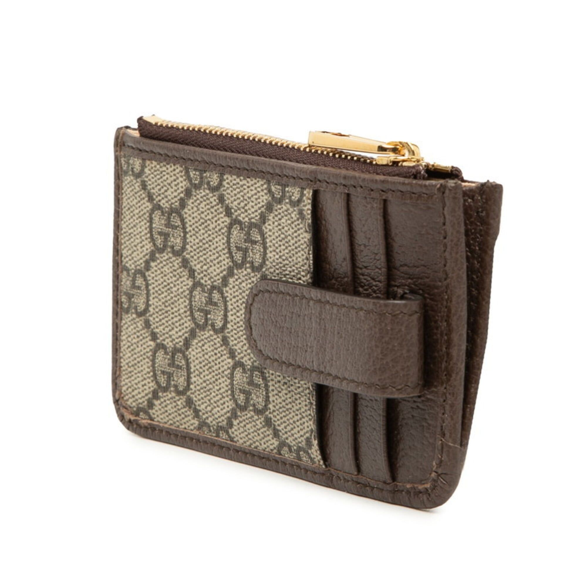Gucci Gucci Ophidia GG Supreme Business Card Holder/Card Case/Wallet/Coin Purse/Fragment Case 671723 Beige Multicolor Leather Women's GUCCI Size ONE SIZE - 2 Thumbnail