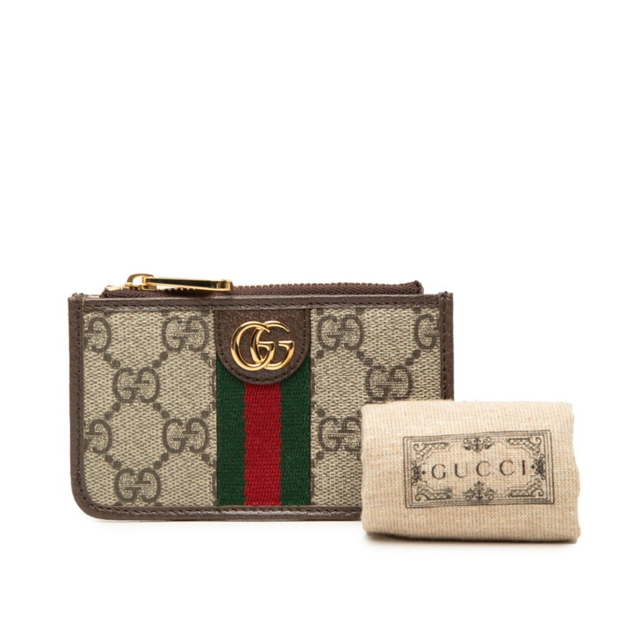 Gucci Gucci Ophidia GG Supreme Business Card Holder/Card Case/Wallet/Coin Purse/Fragment Case 671723 Beige Multicolor Leather Women's GUCCI Size ONE SIZE - 7 Thumbnail