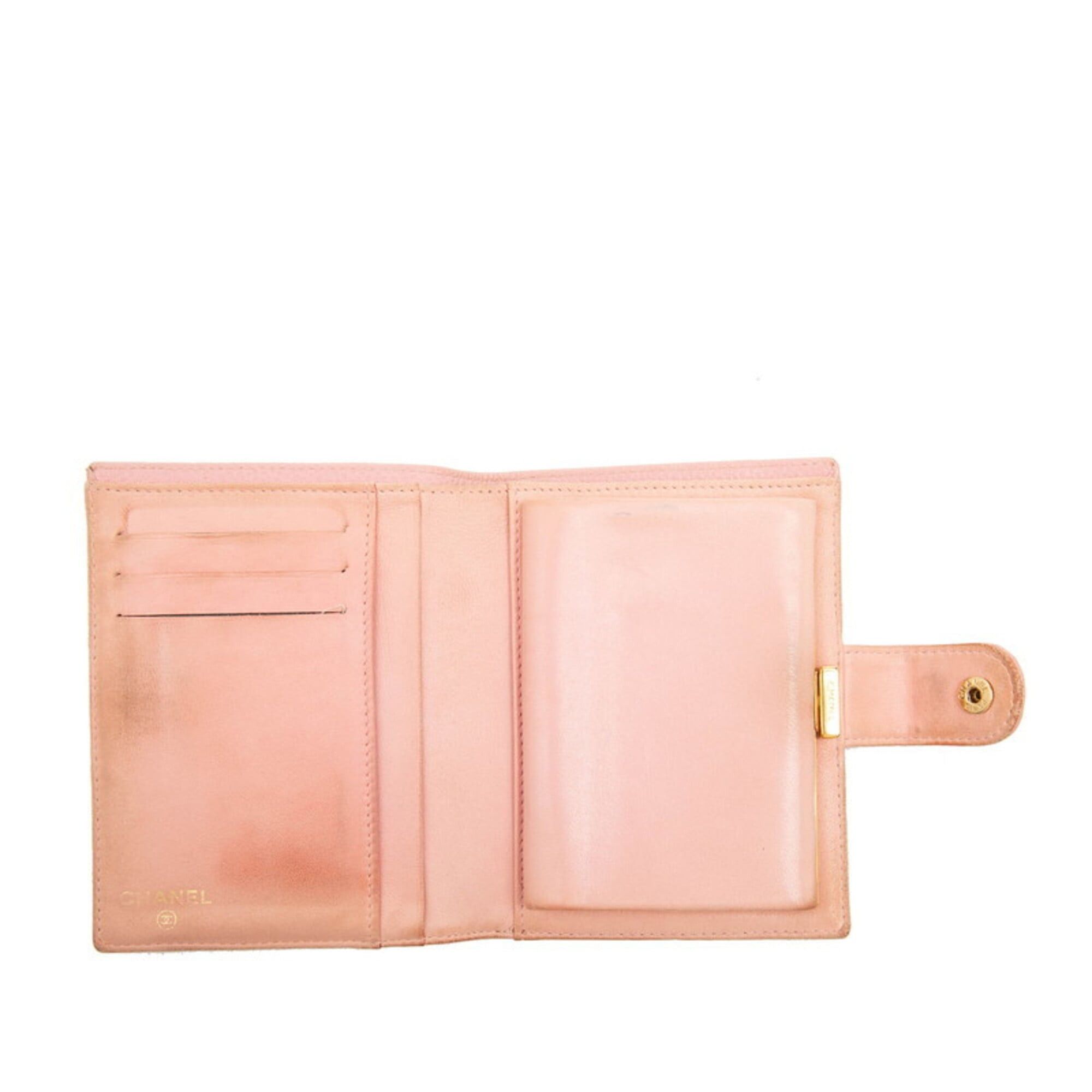 Chanel Chanel Coco Mark Bi-fold Wallet, Pink Caviar Leather, Women's CHANEL Size ONE SIZE - 4 Thumbnail