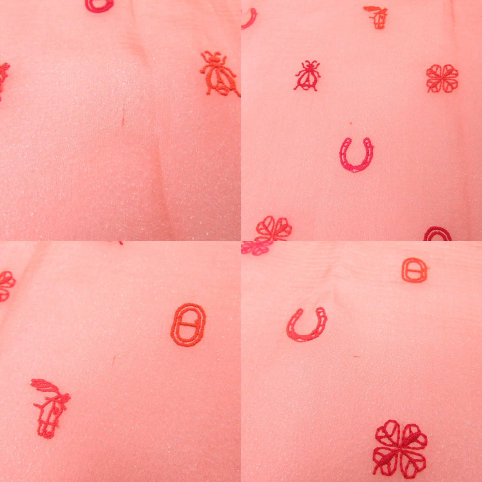 Hermes Excellent condition Hermes Carre 100 Multi-Charm H344141S01 Vermilion Scarf Muffler 1515HERMES Size ONE SIZE - 5 Thumbnail