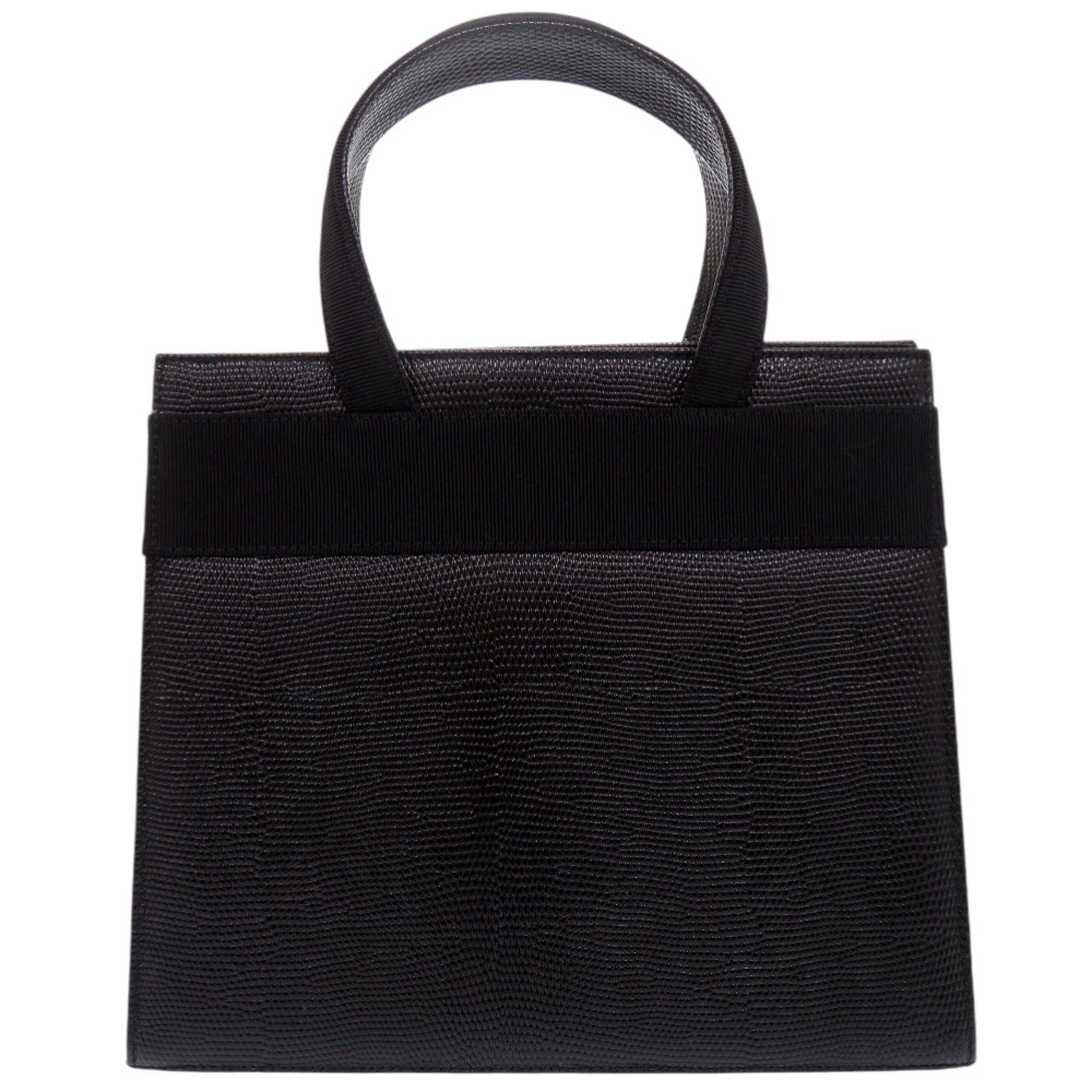 Salvatore Ferragamo Excellent condition Salvatore Ferragamo Vara Ribbon AF-21418 embossed leather black 2-way handbag 0639Salvatore Size ONE SIZE - 3 Thumbnail
