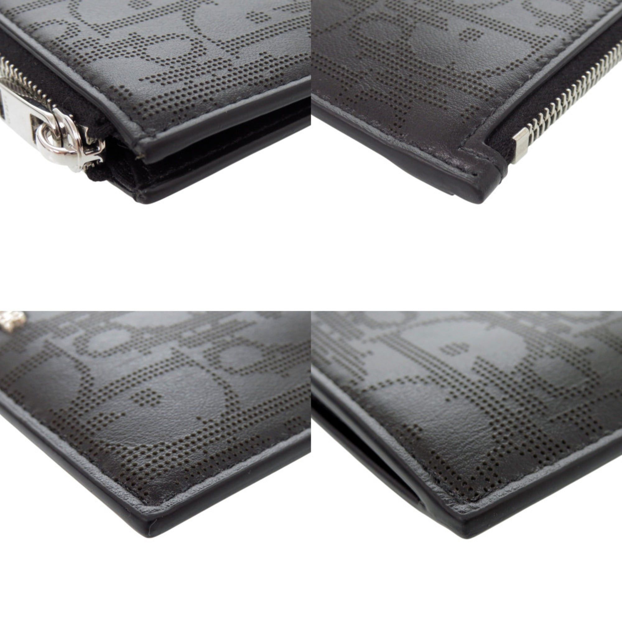 Dior Like New Christian Dior Oblique Galaxy 2ESBC250VPD Leather Black Wallet/Coin Case 0507 Size ONE SIZE - 4 Thumbnail