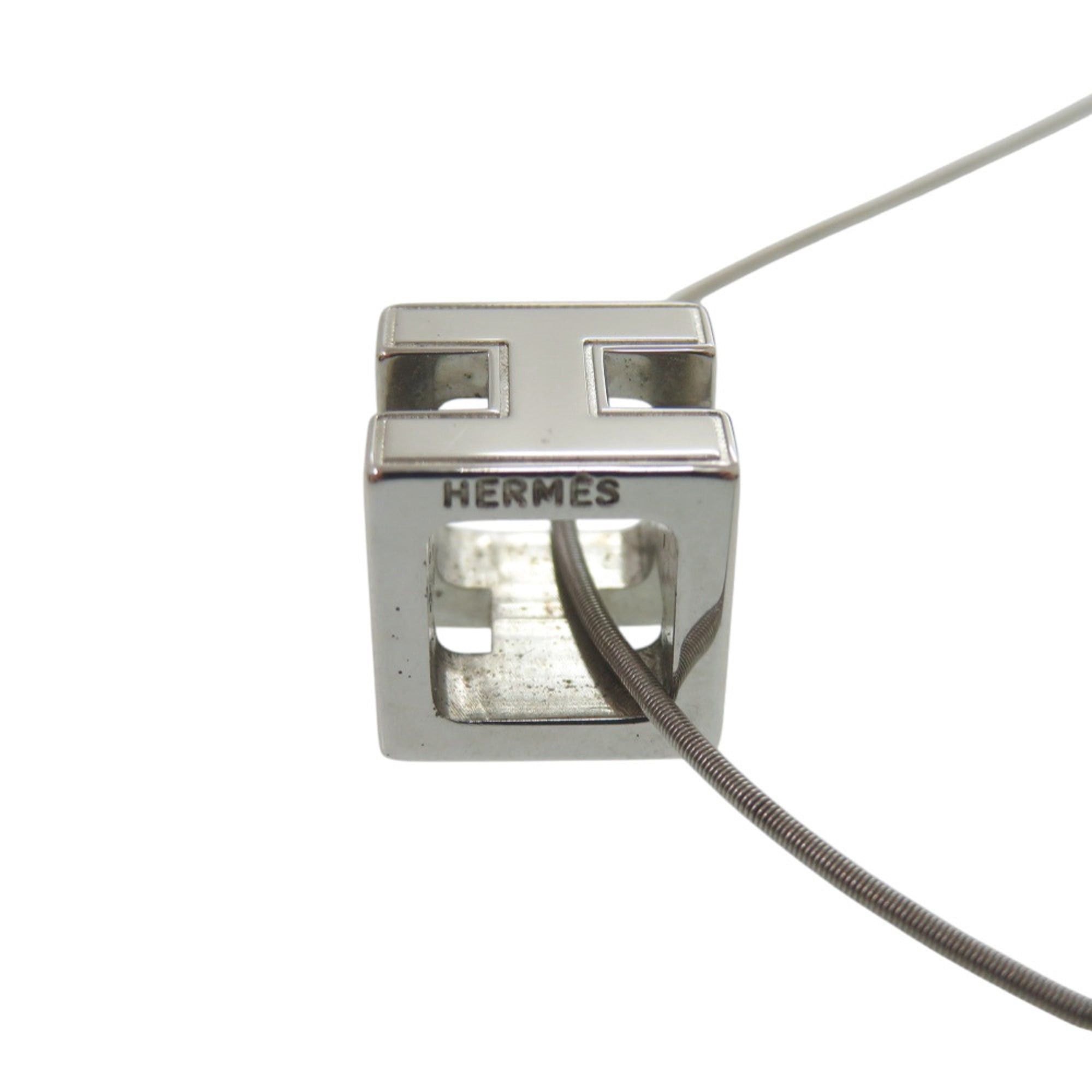 Hermes Excellent condition Hermes Cage d'H H-cube metal necklace, silver, 1480HERMES Size ONE SIZE - 4 Thumbnail