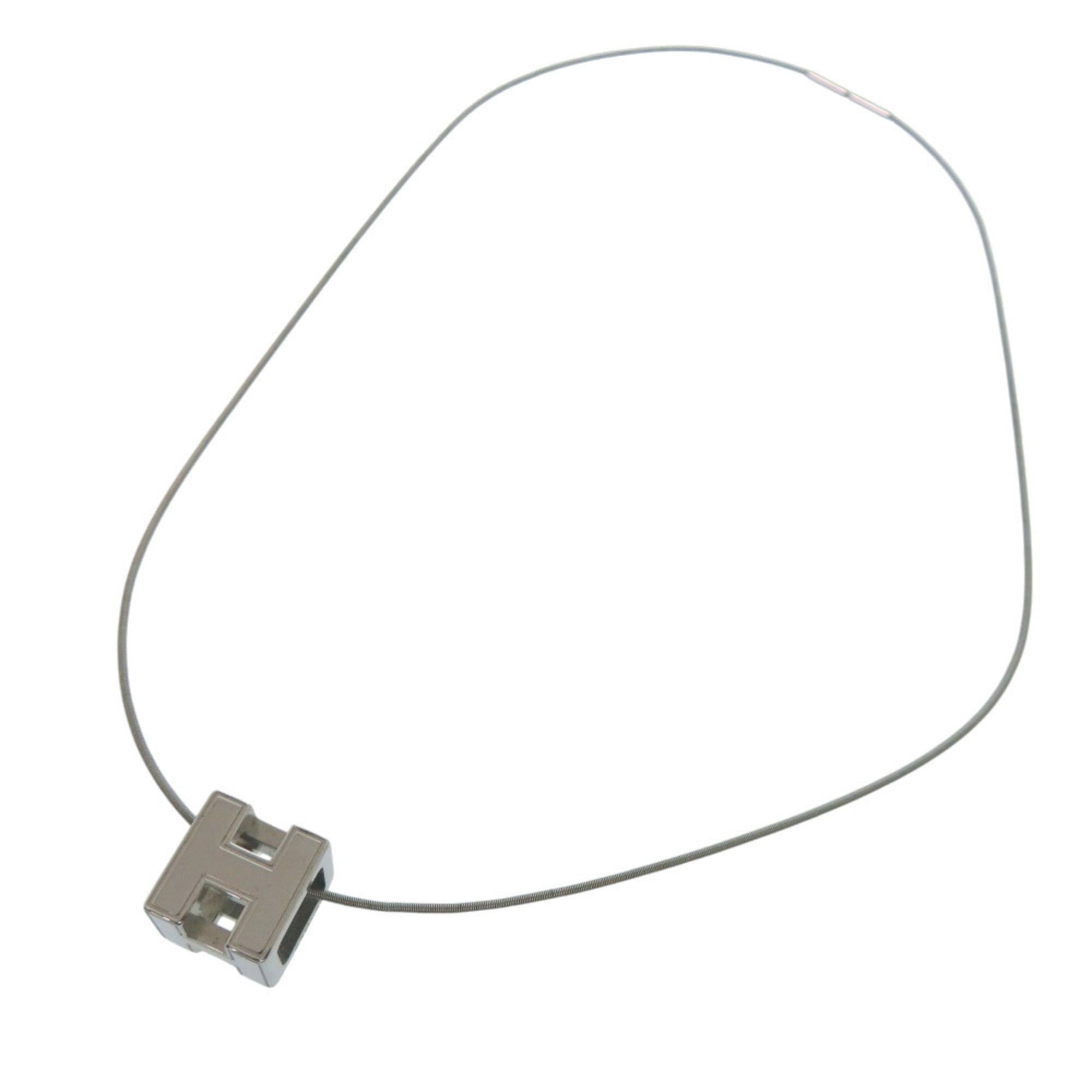 Hermes Excellent condition Hermes Cage d'H H-cube metal necklace, silver, 1480HERMES Size ONE SIZE - 3 Thumbnail