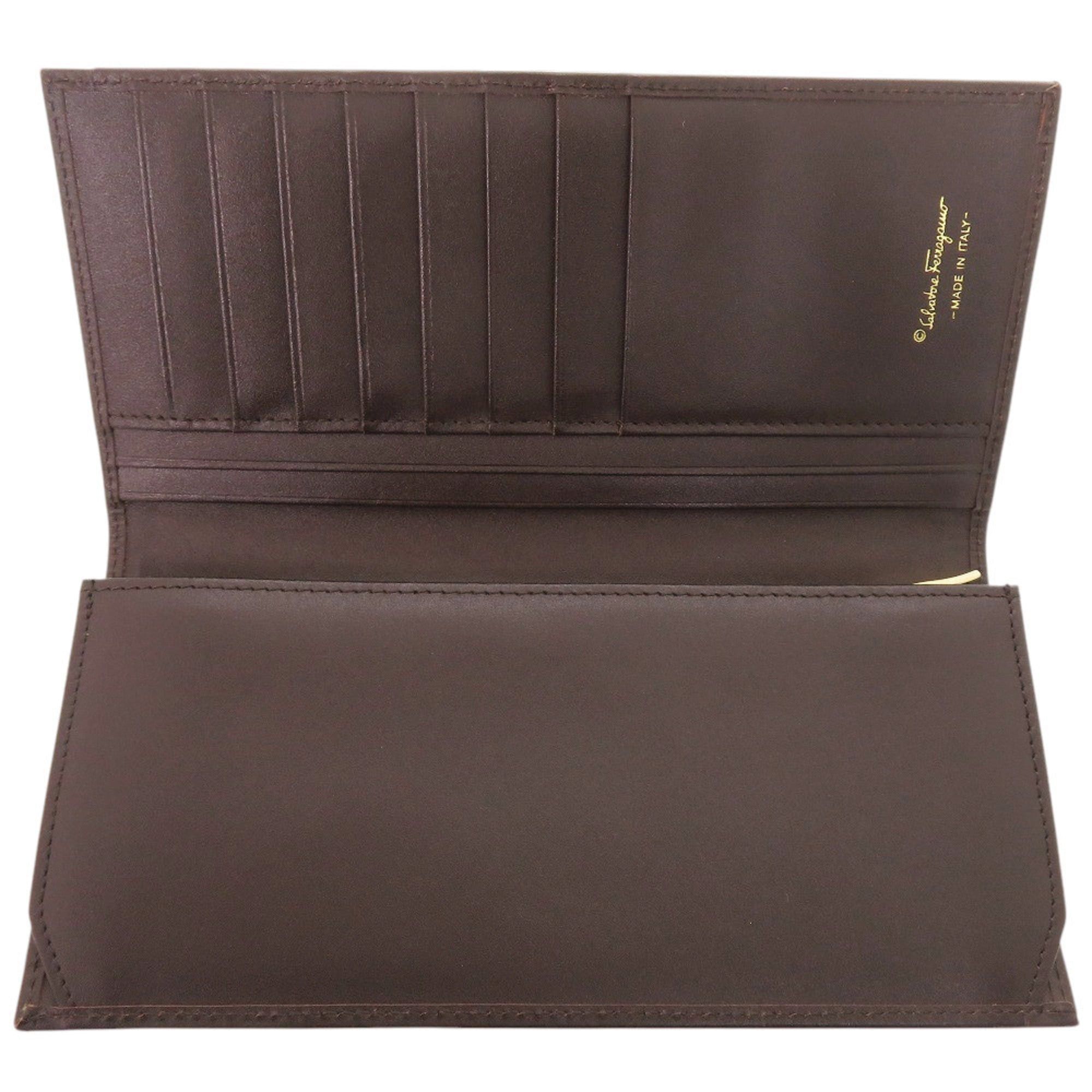 Salvatore Ferragamo Excellent condition Salvatore Ferragamo Gancini IY211410 Jacquard Brown Long Wallet 0495Salvatore Size ONE SIZE - 5 Thumbnail