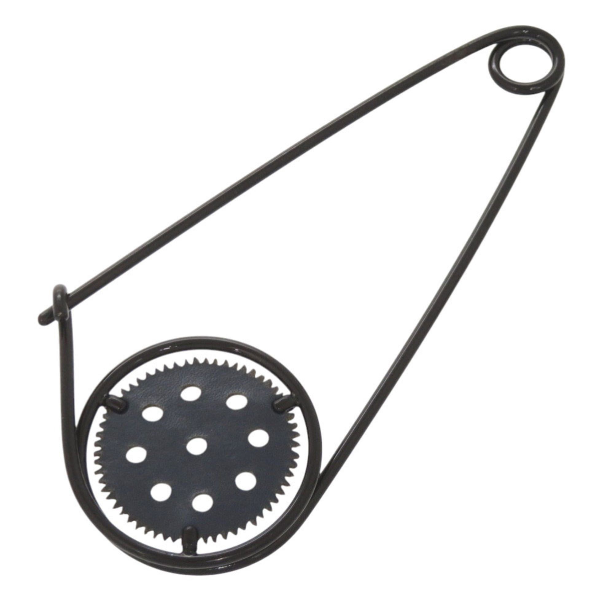 Loewe Excellent condition Loewe Meccano Pin Metal Leather Black Brooch Accessory 0646 LOEWE Size ONE SIZE - 3 Thumbnail