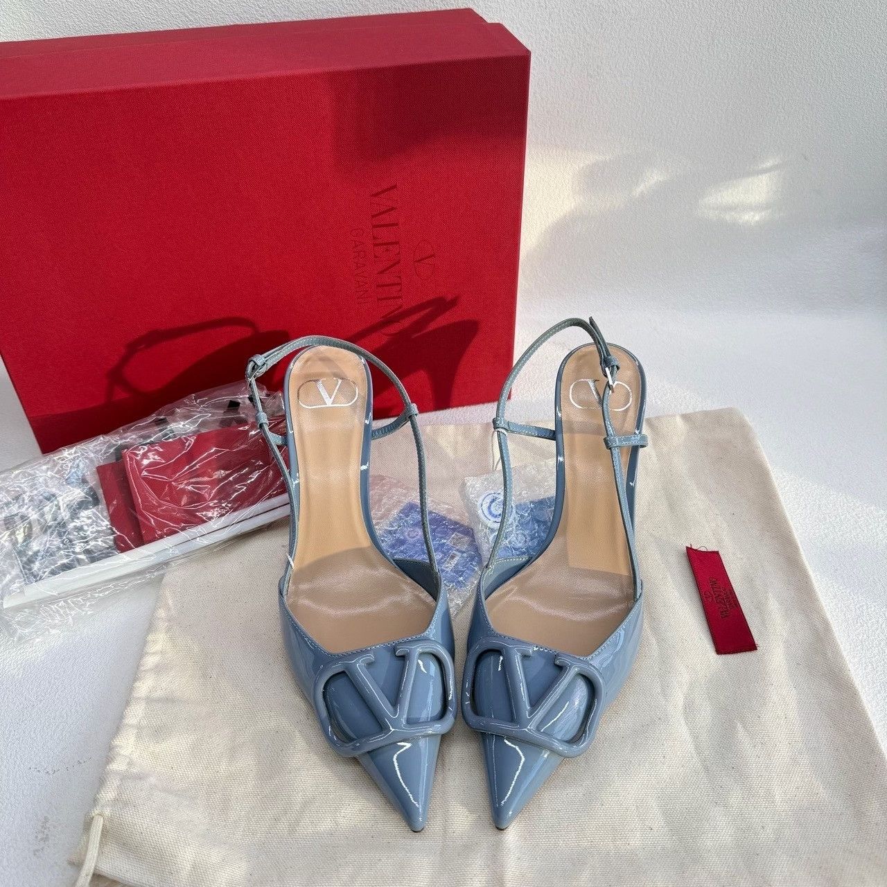 Valentino Valentino VLogo Signature Patent Slingback Heels Size 37 Size US 7 / IT 37 - 2 Thumbnail