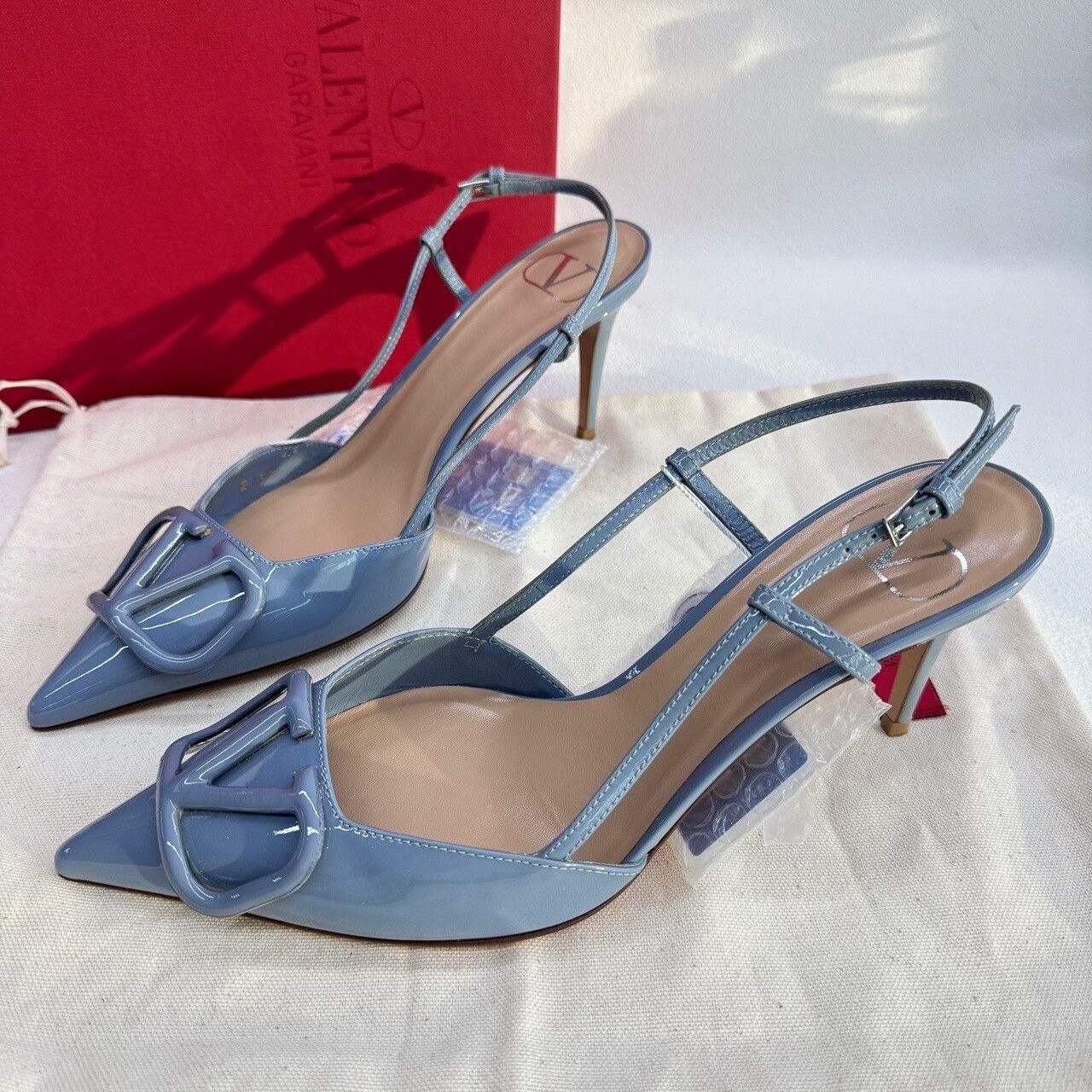Valentino Valentino VLogo Signature Patent Slingback Heels Size 37 Size US 7 / IT 37 - 3 Thumbnail