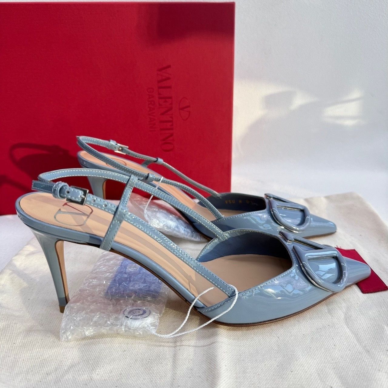 Valentino Valentino VLogo Signature Patent Slingback Heels Size 37 Size US 7 / IT 37 - 6 Thumbnail