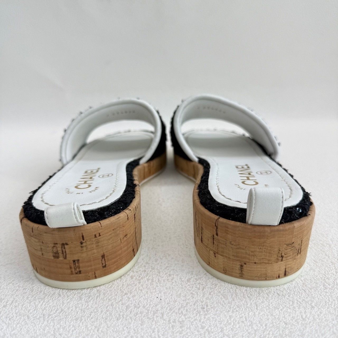 Chanel Chanel Tweed Chain Logo Sandals Size 35.5 Size US 5.5 / IT 35.5 - 6 Thumbnail