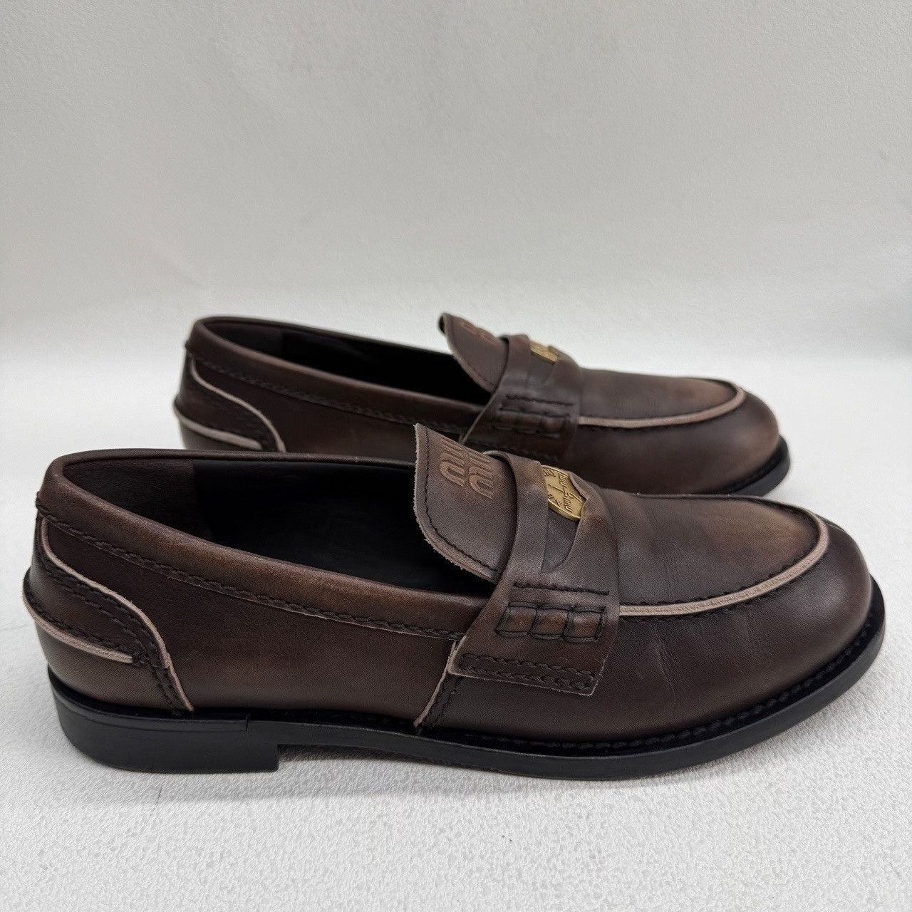 Miu Miu Miu Miu Brown Coin Penny Loafers Size 38 Size US 8 / IT 38 - 5 Thumbnail