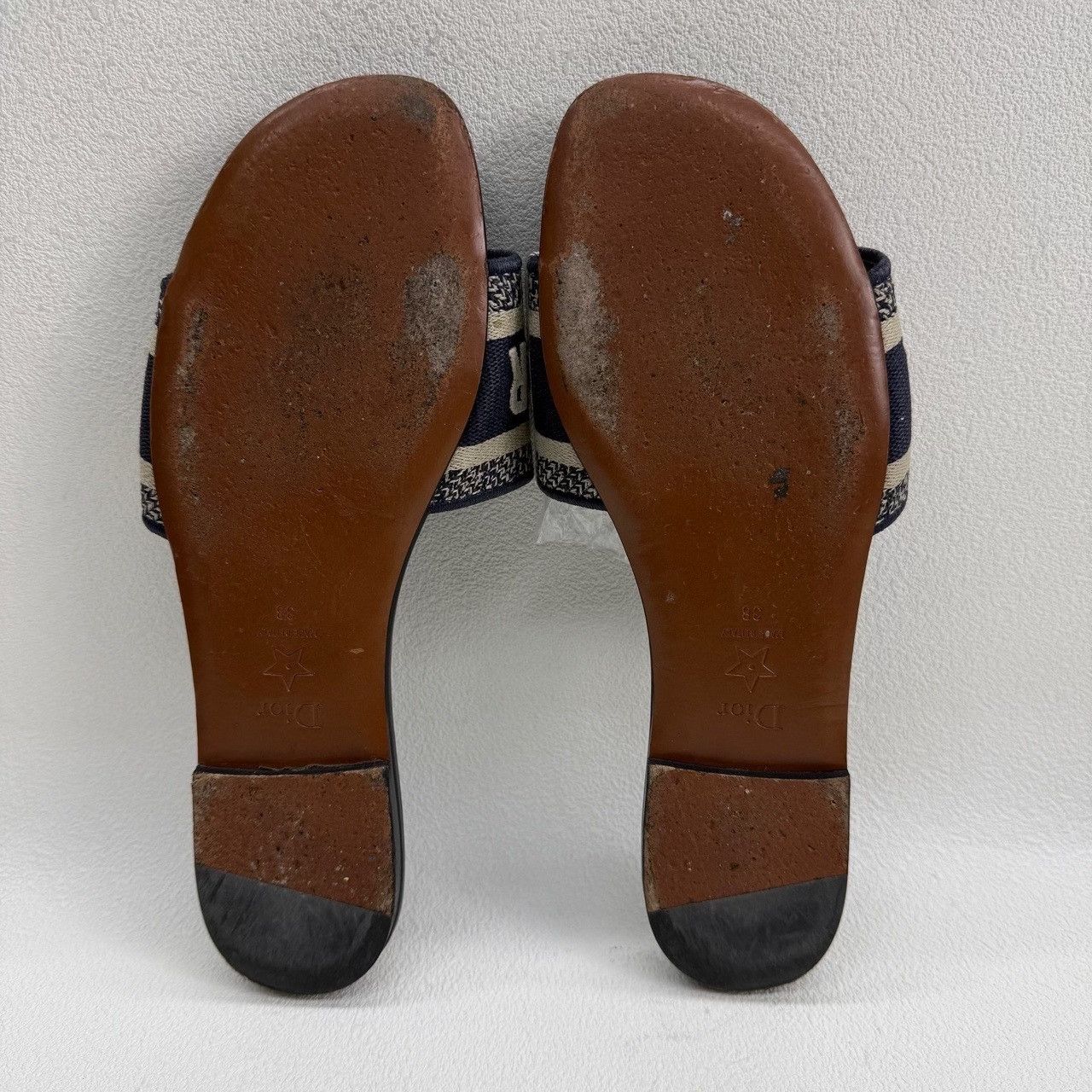 Dior Dior Dway Embroidered Canvas Slides Size 38 Size US 7 / IT 37 - 8 Thumbnail
