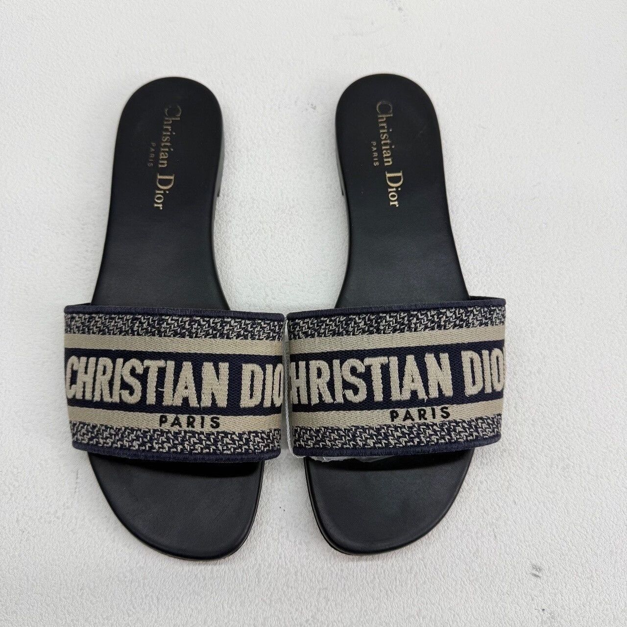 Dior Dior Dway Embroidered Canvas Slides Size 38 Size US 7 / IT 37 - 3 Thumbnail