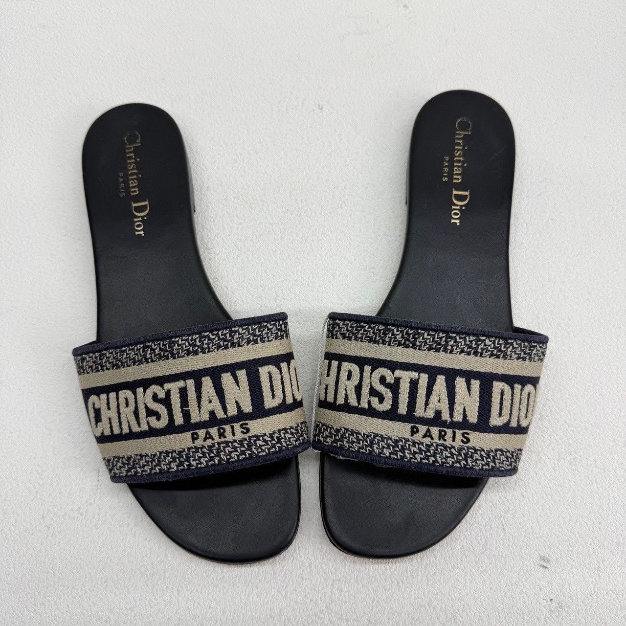 Dior Dior Dway Embroidered Canvas Slides Size 38 Size US 7 / IT 37 - 10 Thumbnail