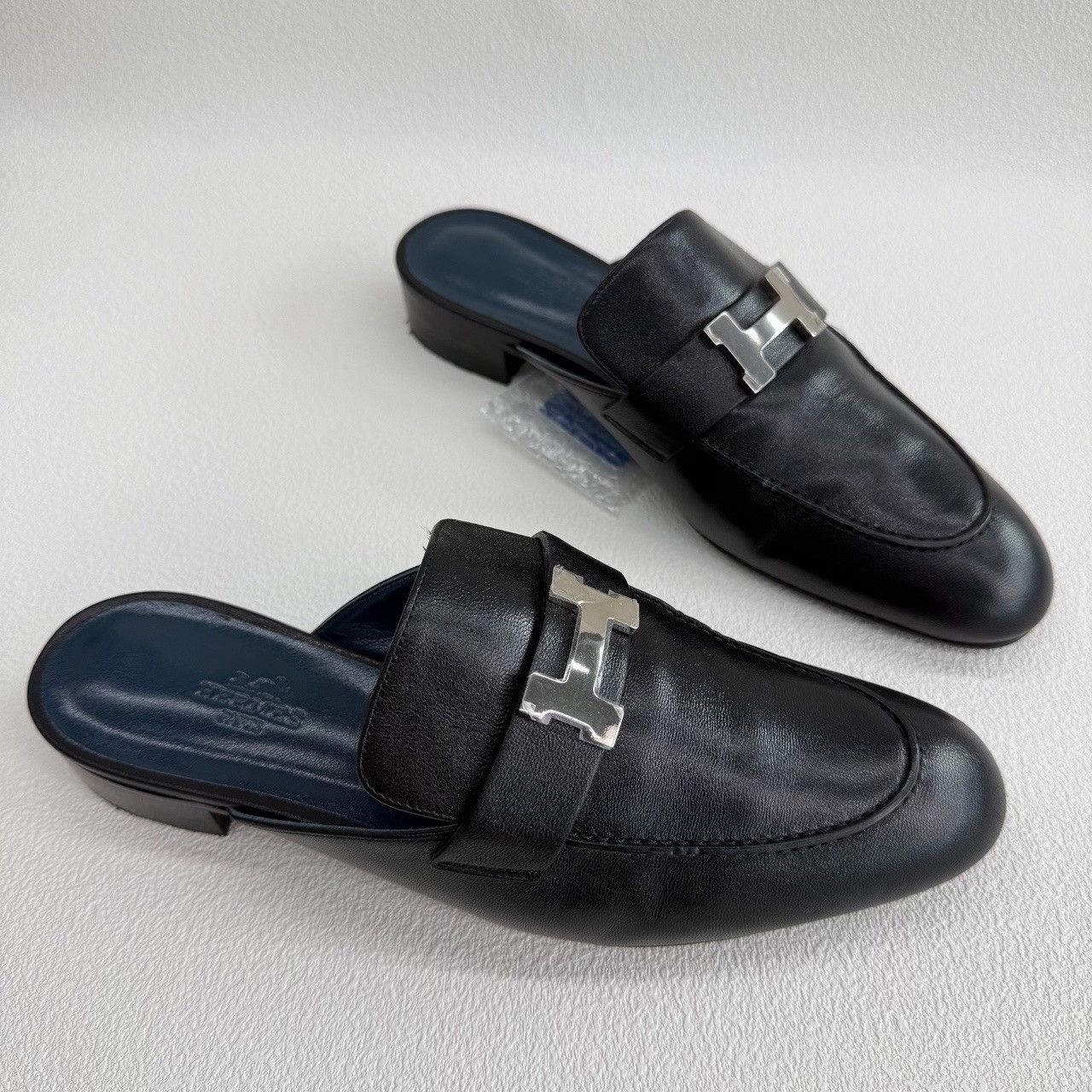 Hermes Hermes Trocadero Black Leather Mules Size 38.5 Size US 8.5 / IT 38.5 - 4 Thumbnail