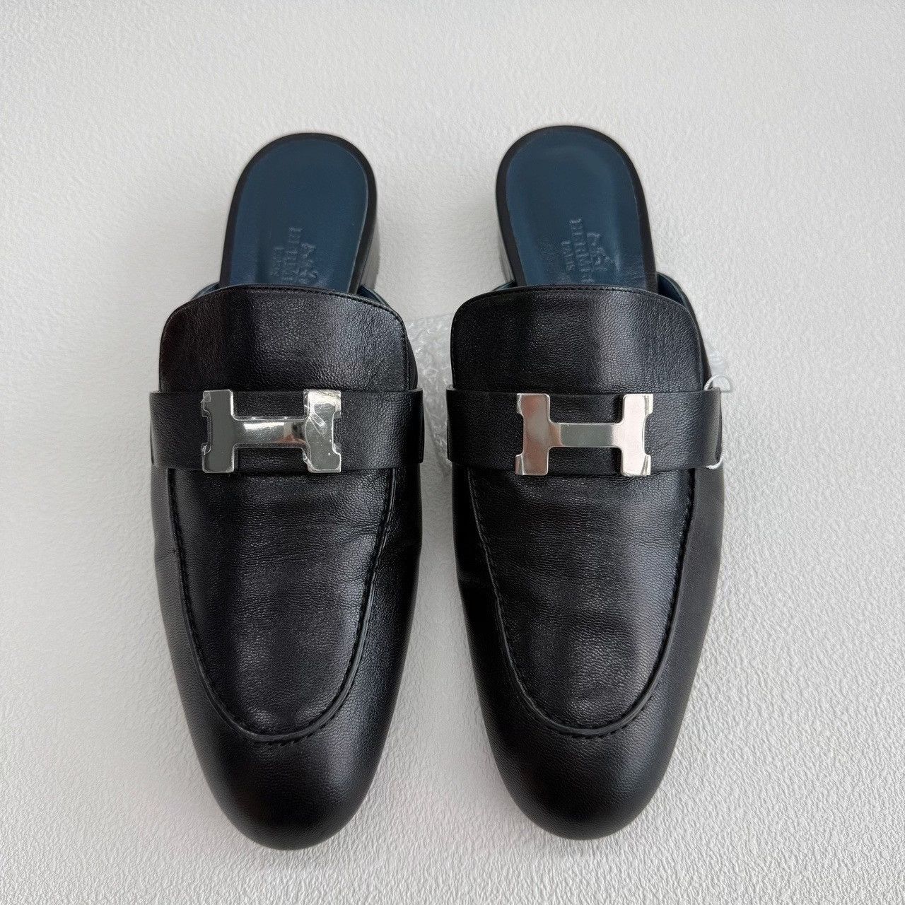 Hermes Hermes Trocadero Black Leather Mules Size 38.5 Size US 8.5 / IT 38.5 - 3 Thumbnail