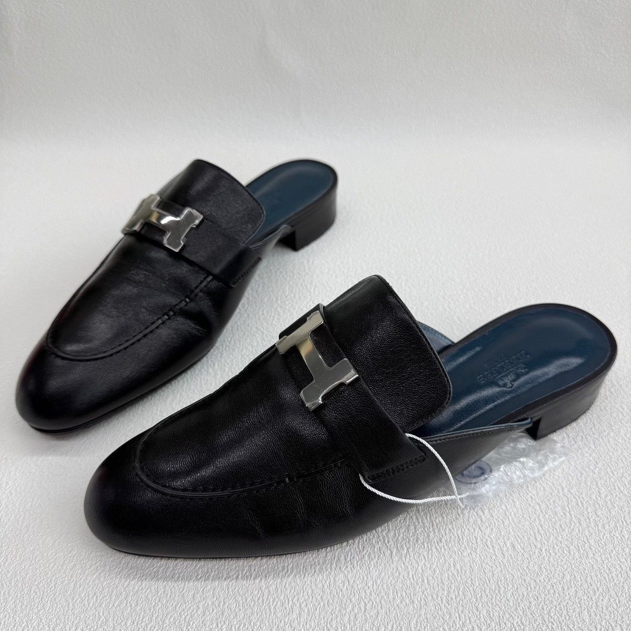 Hermes Hermes Trocadero Black Leather Mules Size 38.5 Size US 8.5 / IT 38.5 - 2 Thumbnail