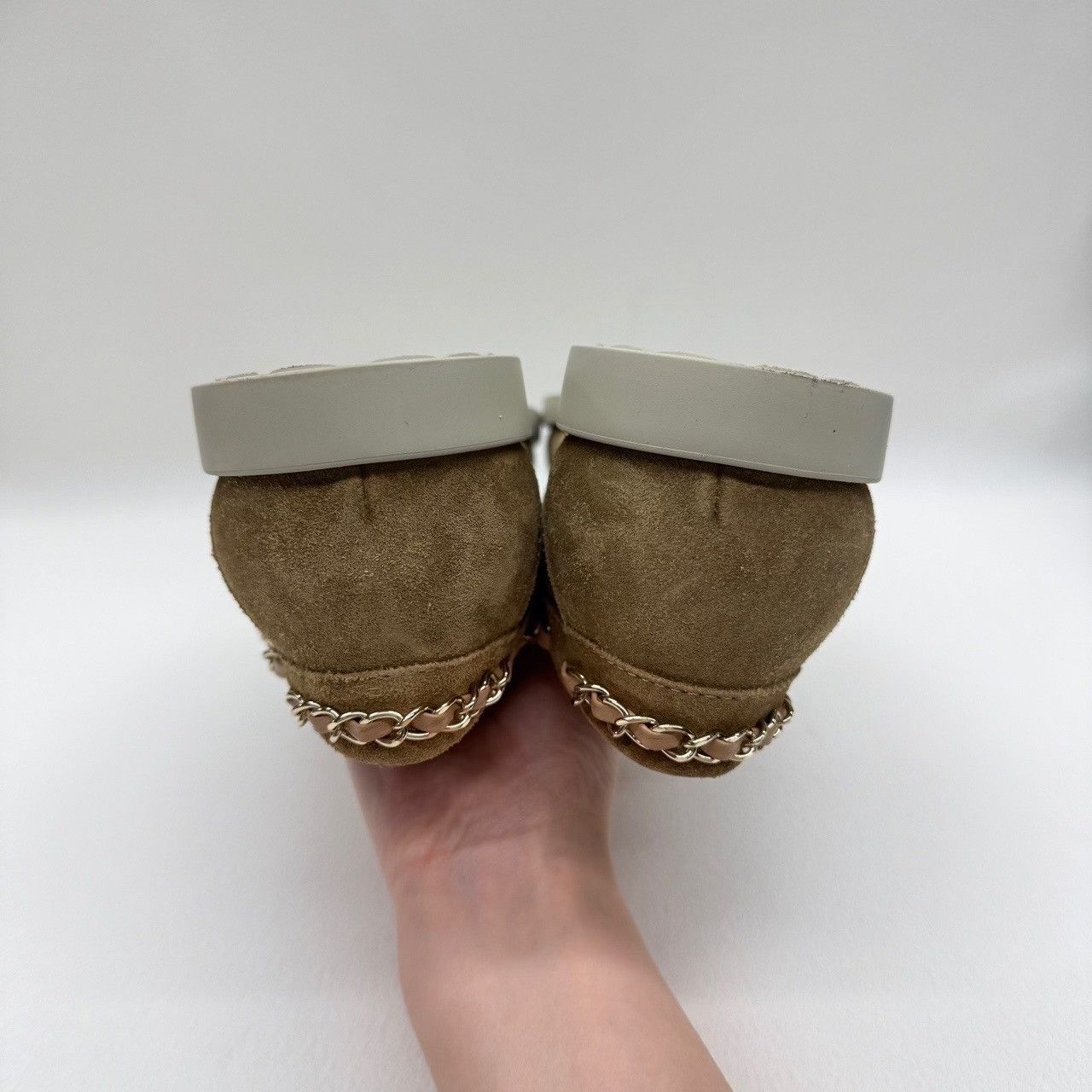 Chanel Chanel Suede Chain Lace-Up Flats Size 38 Size US 8 / IT 38 - 10 Thumbnail