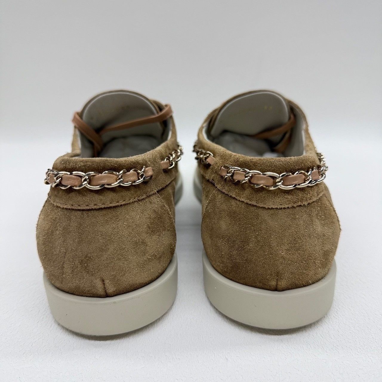 Chanel Chanel Suede Chain Lace-Up Flats Size 38 Size US 8 / IT 38 - 6 Thumbnail