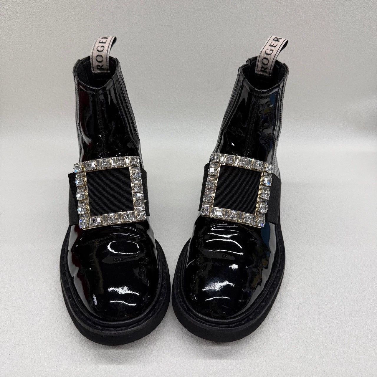 Roger Vivier Roger Vivier Patent Crystal Buckle Chelsea Boots Size 37.5 Size US 7.5 / IT 37.5 - 10 Thumbnail