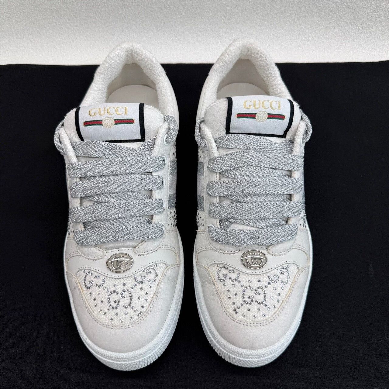Gucci Gucci Crystal Screener Sneakers Size 38.5 Size US 8.5 / IT 38.5 - 3 Thumbnail