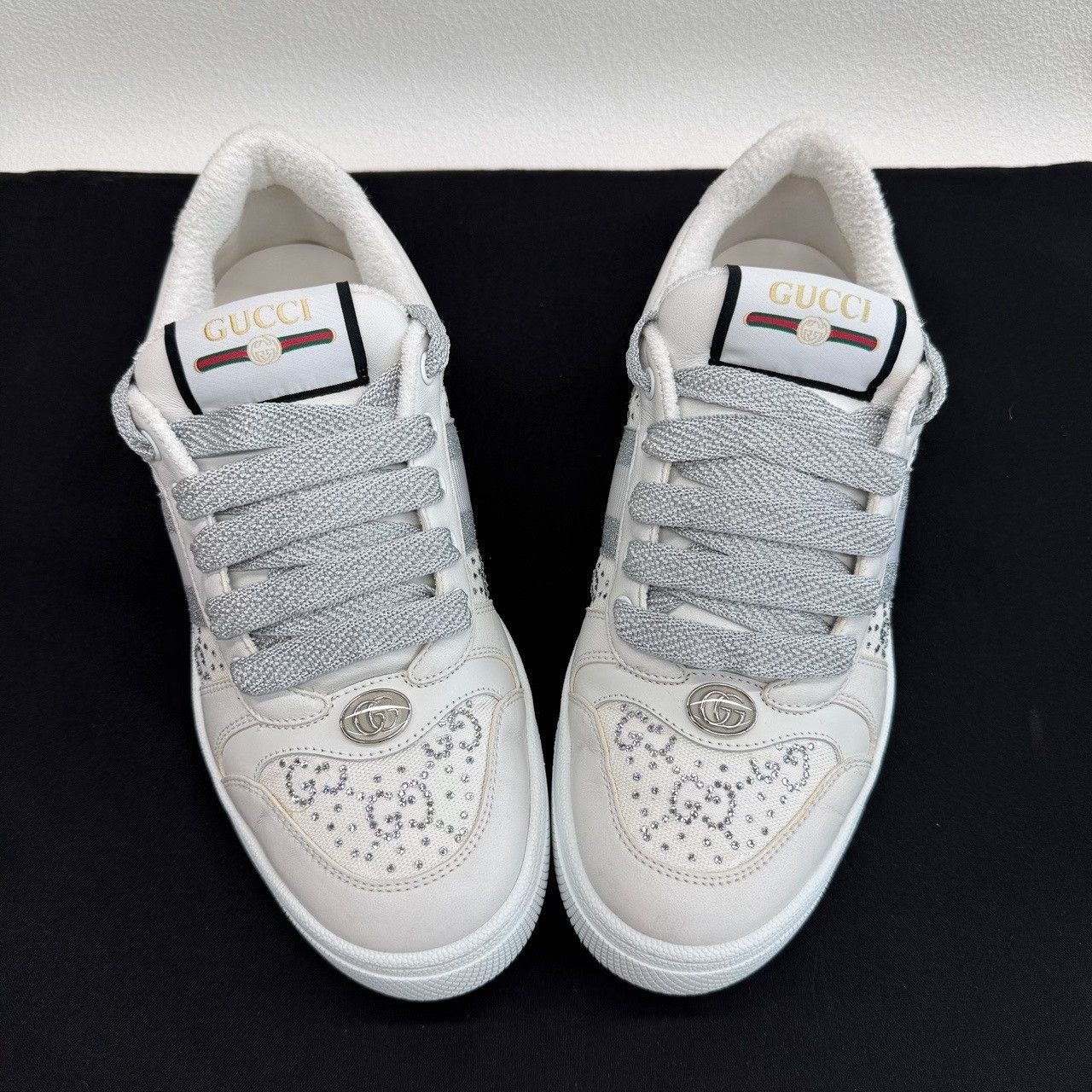 Gucci Gucci Crystal Screener Sneakers Size 38.5 Size US 8.5 / IT 38.5 - 10 Thumbnail