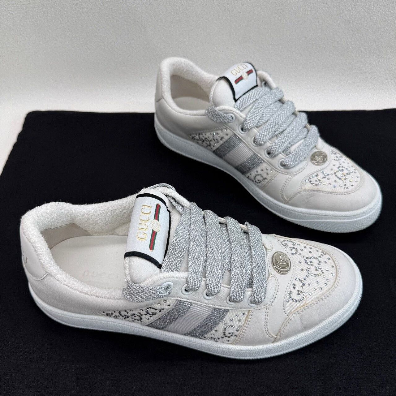 Gucci Gucci Crystal Screener Sneakers Size 38.5 Size US 8.5 / IT 38.5 - 4 Thumbnail