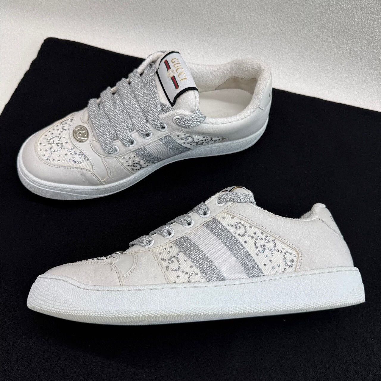 Gucci Gucci Crystal Screener Sneakers Size 38.5 Size US 8.5 / IT 38.5 - 8 Thumbnail