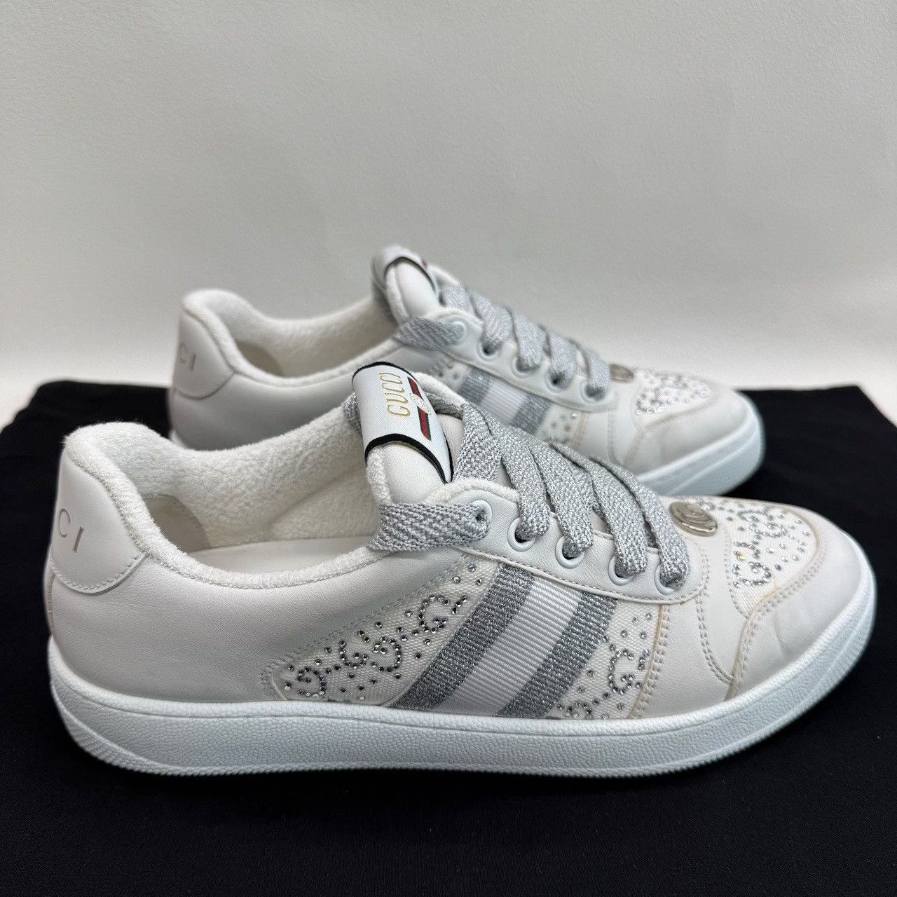 Gucci Gucci Crystal Screener Sneakers Size 38.5 Size US 8.5 / IT 38.5 - 5 Thumbnail