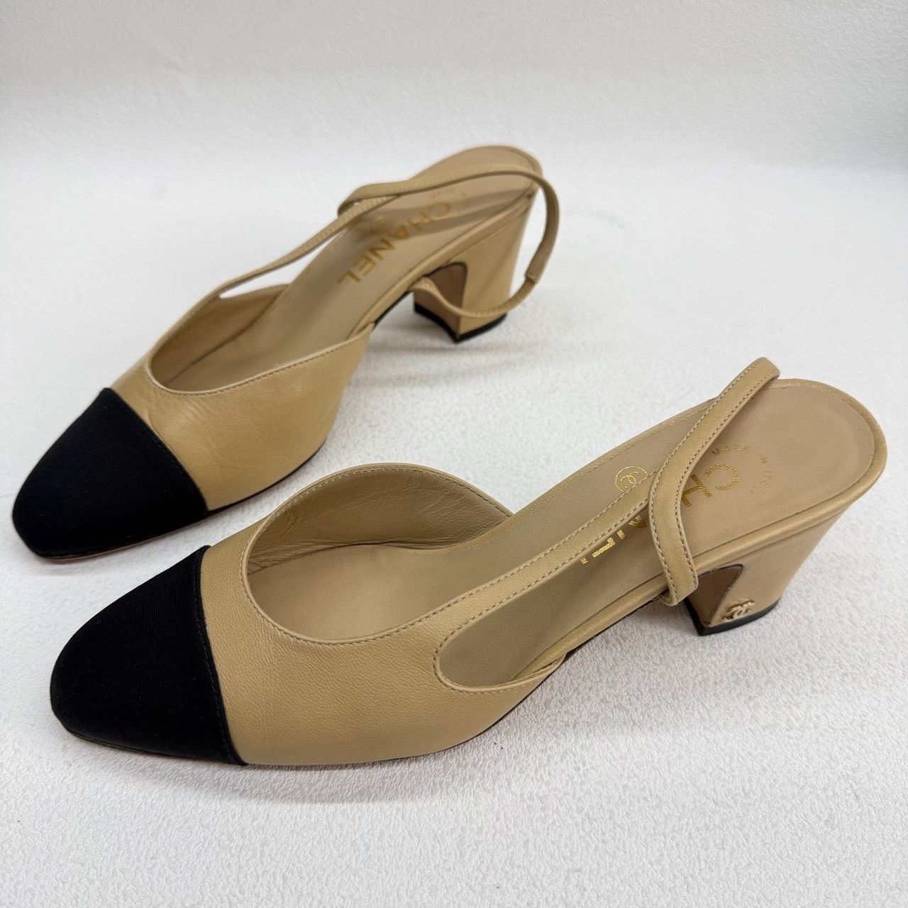 Chanel Chanel Slingback Block Heel Pumps Size 36.5 Size US 6.5 / IT 36.5 - 2 Thumbnail
