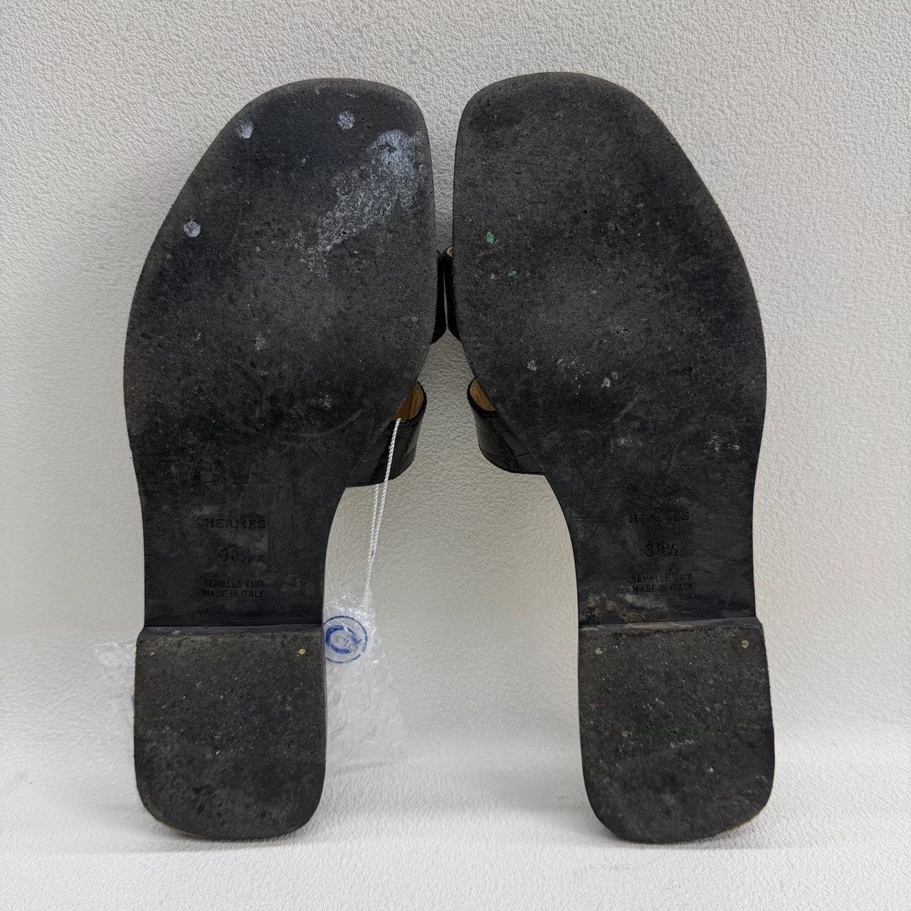 Hermes Hermes Black Alligator Embossed Oran Sandals Size 38.5 Size US 8.5 / IT 38.5 - 8 Thumbnail