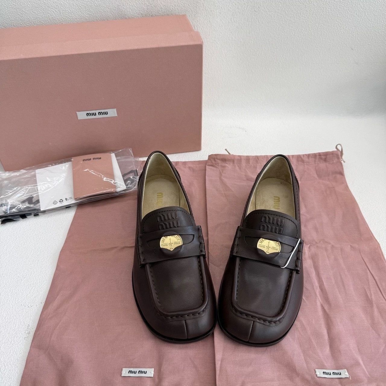 Miu Miu Miu Miu Coin Leather Loafers Size 35.5 Size US 5.5 / IT 35.5 - 2 Thumbnail