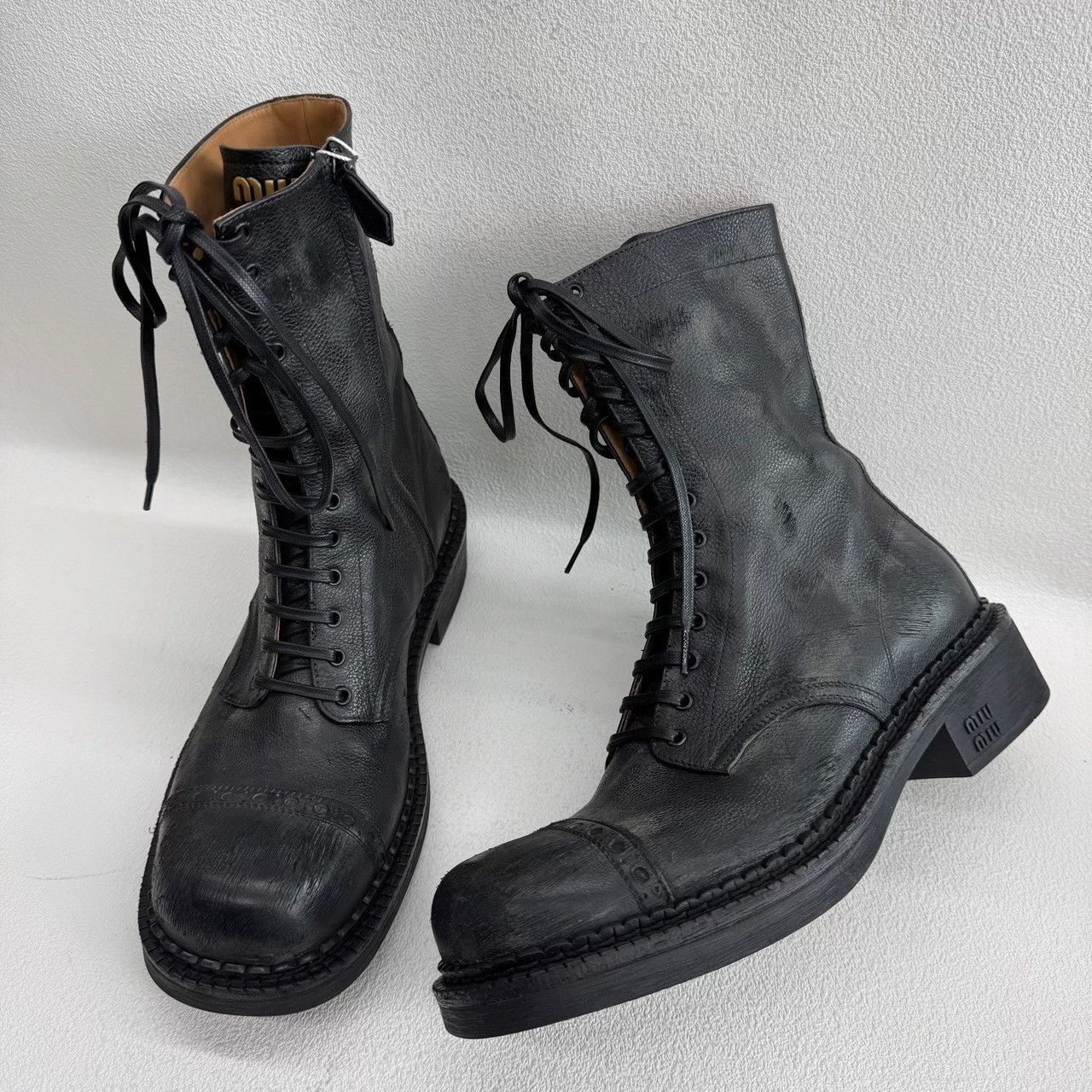 Miu Miu Miu Miu Distressed Lace-Up Boots Size 39 Size US 9 / IT 39 - 9 Thumbnail