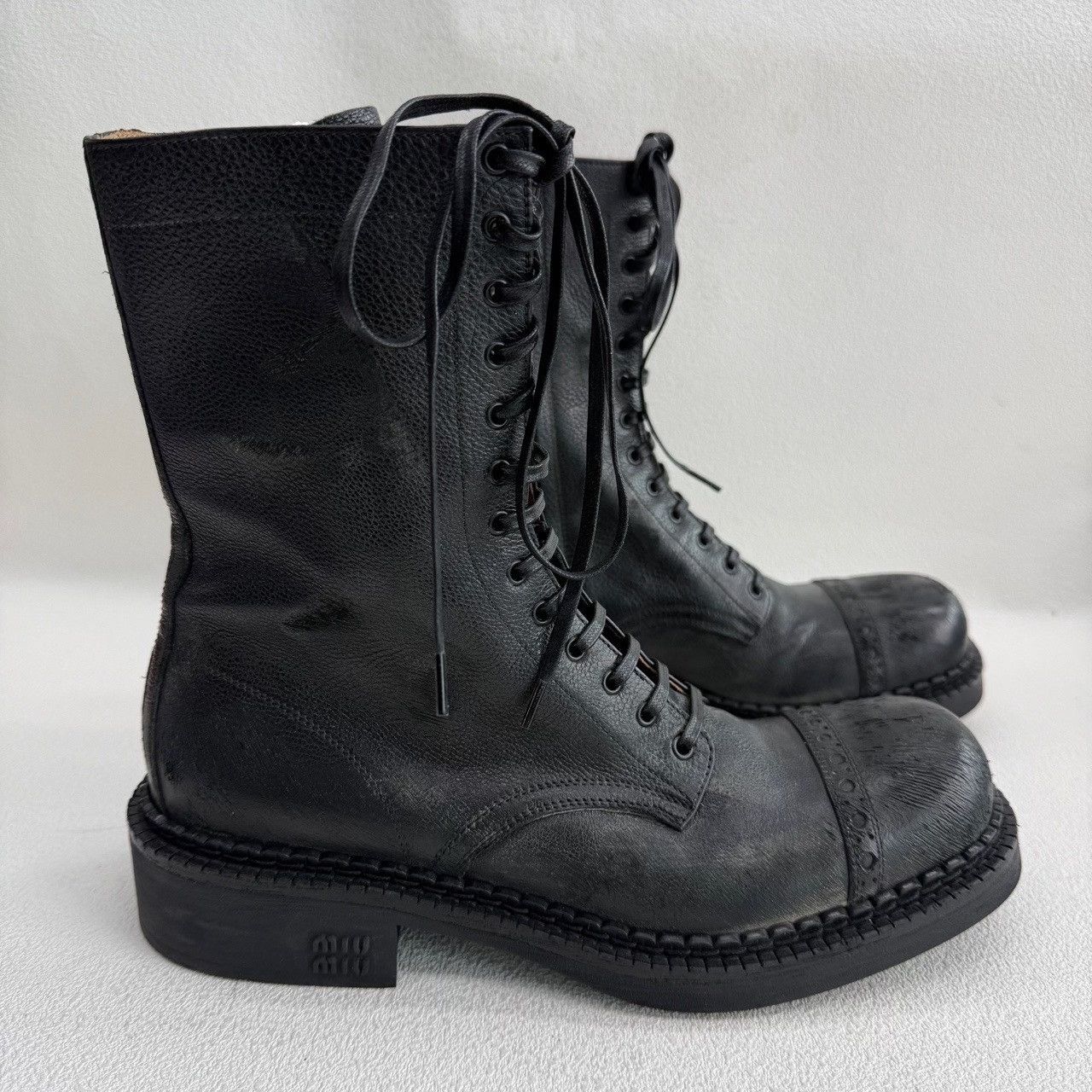 Miu Miu Miu Miu Distressed Lace-Up Boots Size 39 Size US 9 / IT 39 - 5 Thumbnail