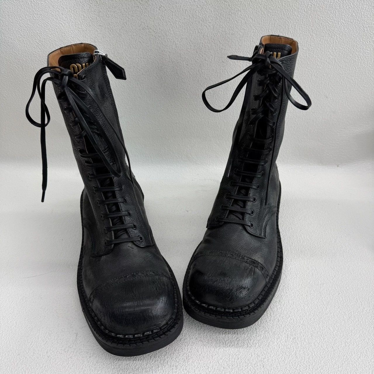 Miu Miu Miu Miu Distressed Lace-Up Boots Size 39 Size US 9 / IT 39 - 10 Thumbnail
