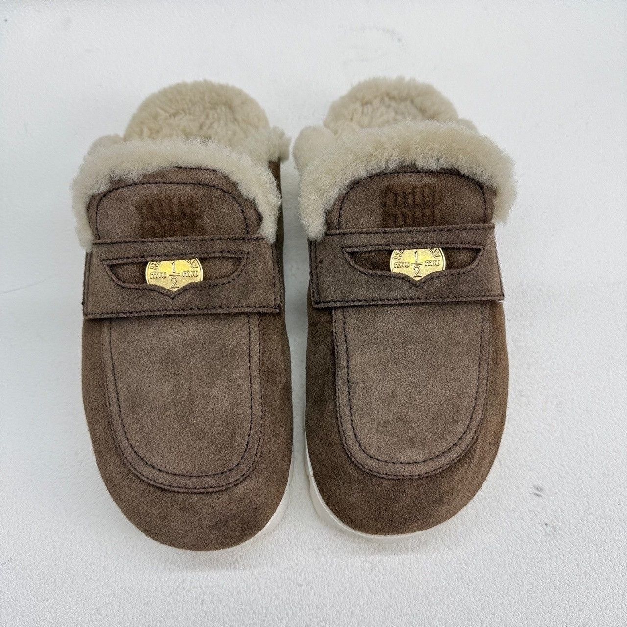 Miu Miu Miu Miu Suede Shearling Mules Size 38 Size US 8 / IT 38 - 3 Thumbnail