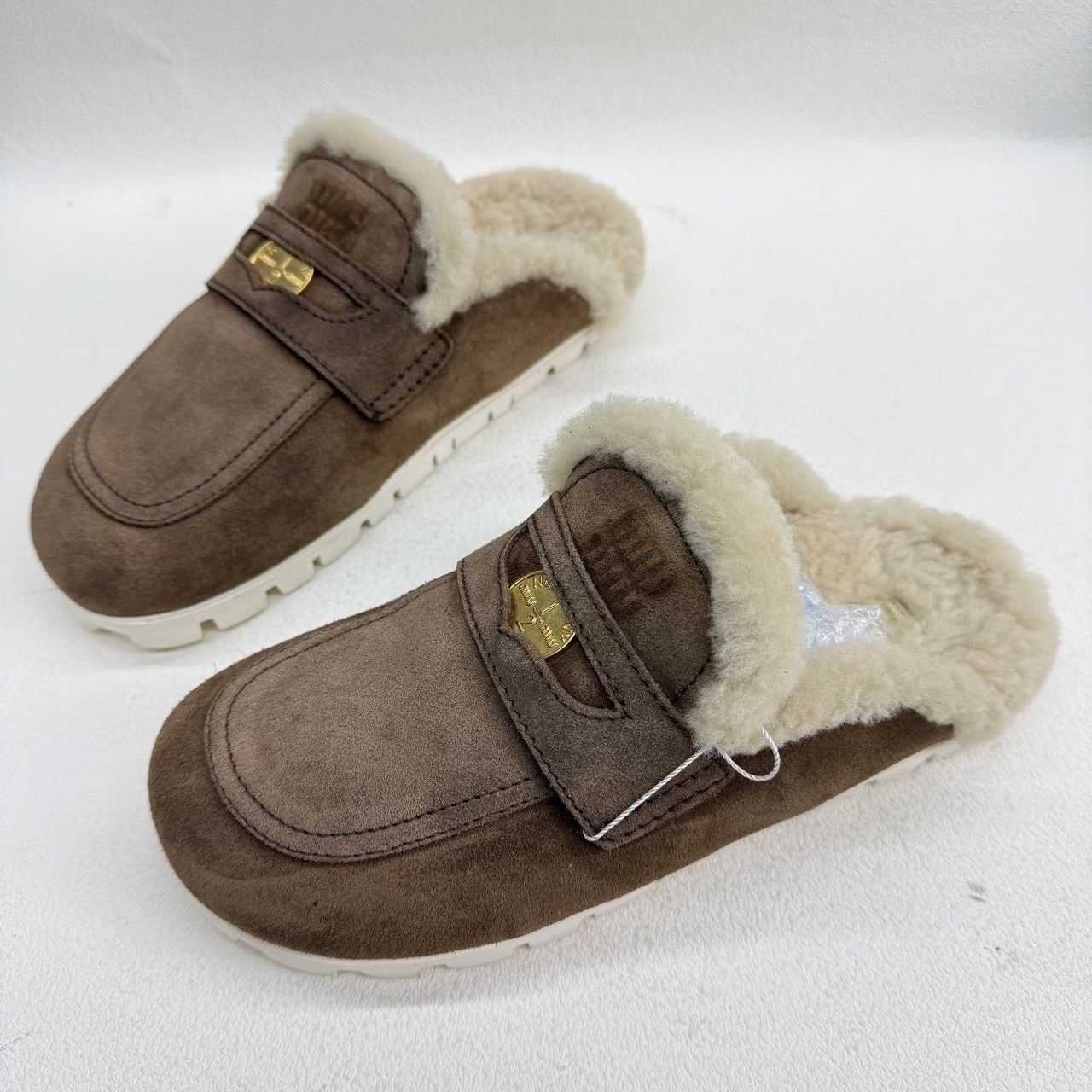 Miu Miu Miu Miu Suede Shearling Mules Size 38 Size US 8 / IT 38 - 2 Thumbnail