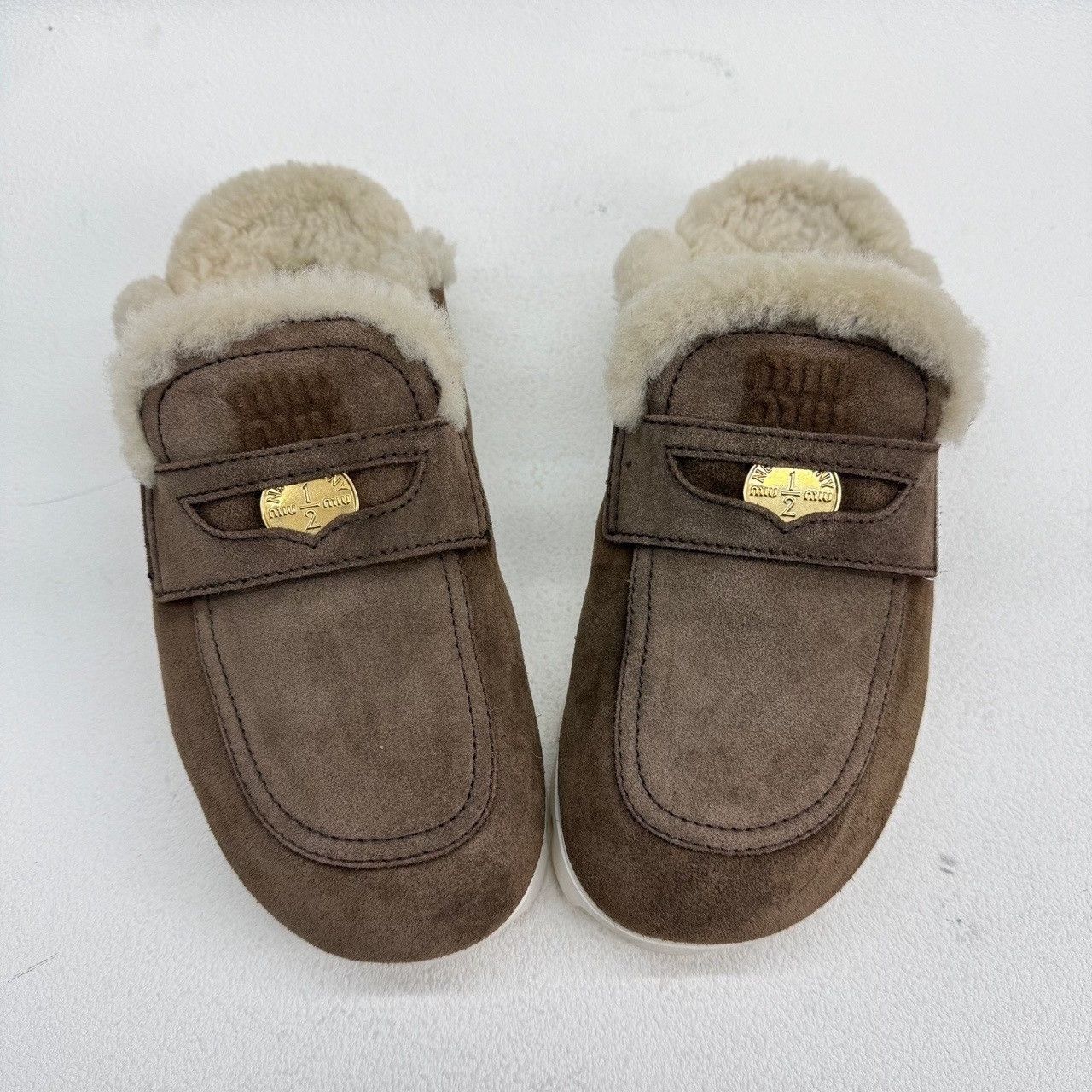 Miu Miu Miu Miu Suede Shearling Mules Size 38 Size US 8 / IT 38 - 10 Thumbnail