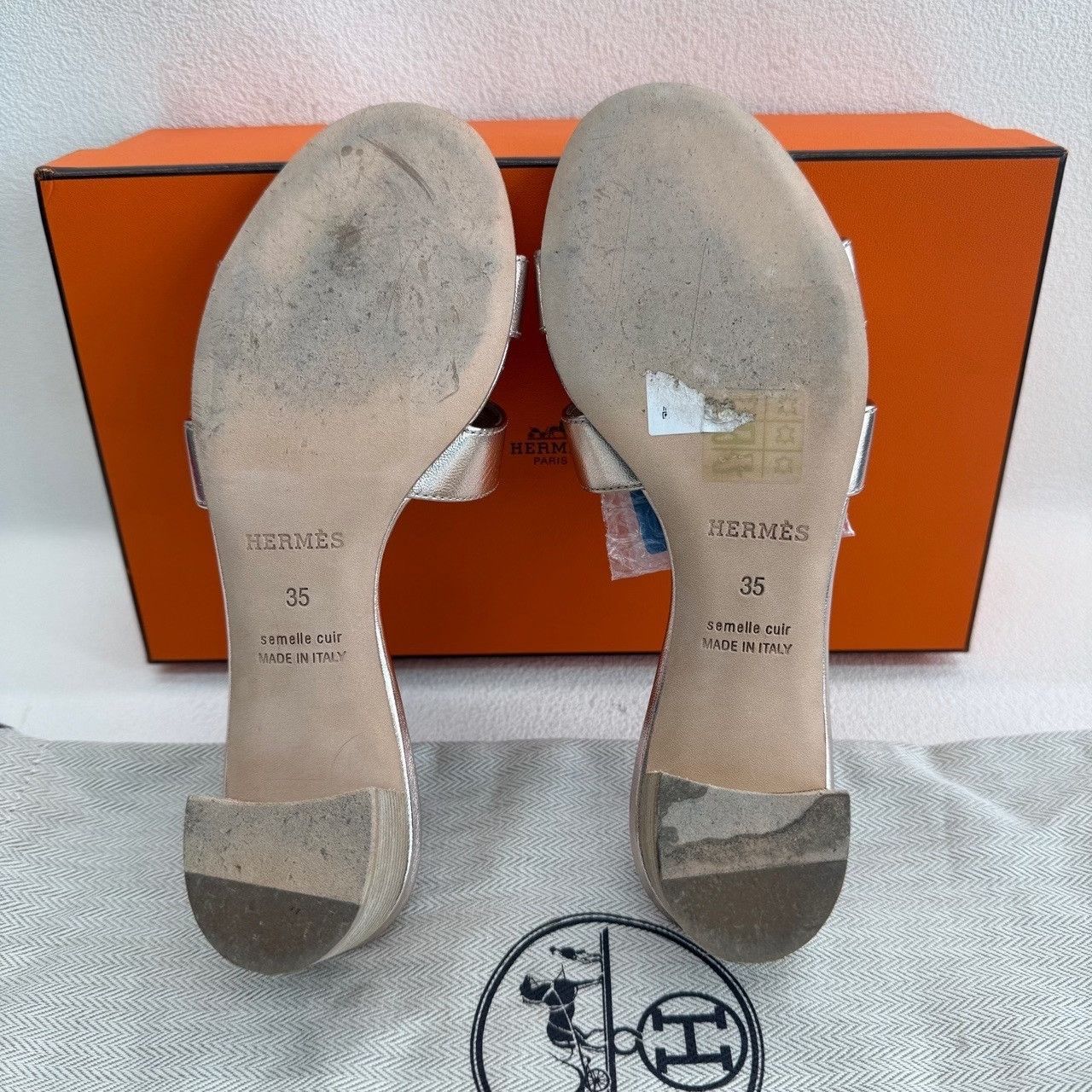 Hermes Hermès Metallic Oasis Sandals Size 35 Size US 5 / IT 35 - 9 Thumbnail