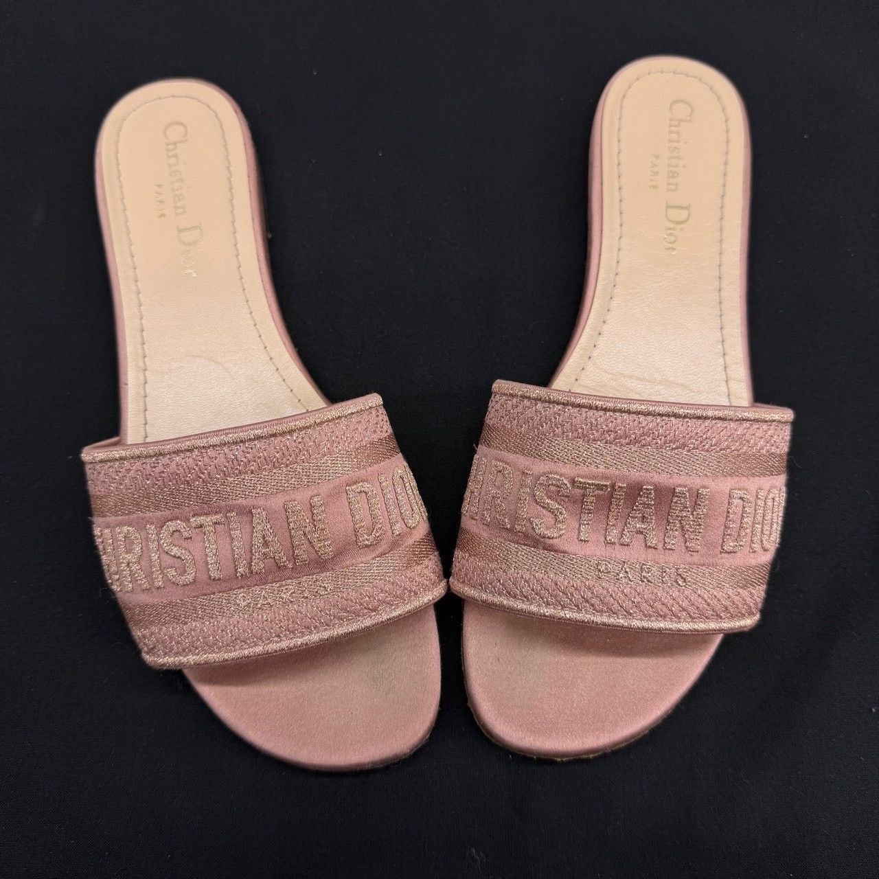 Dior Dior Dway Embroidered Slides Size 38 Size US 8 / IT 38 - 10 Thumbnail