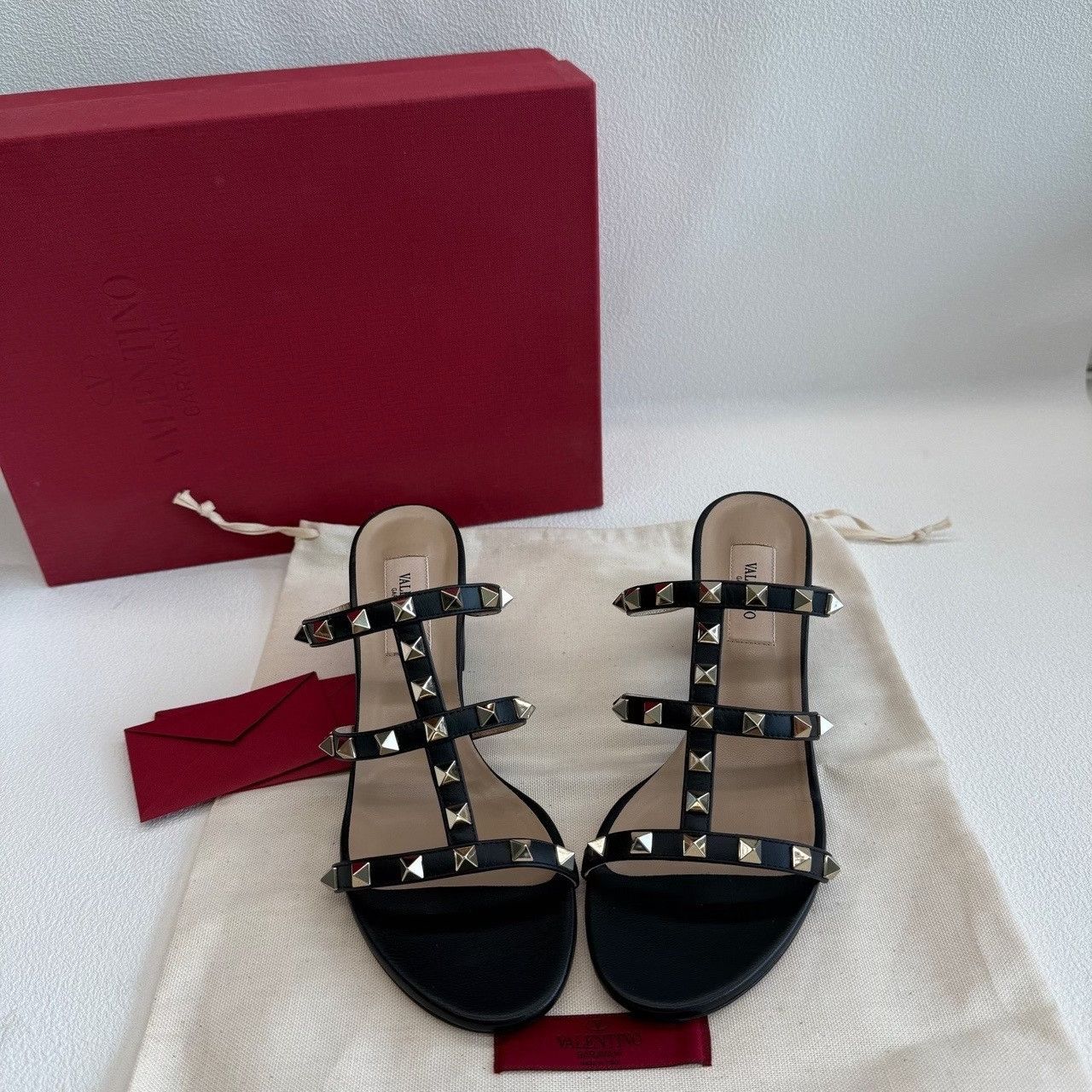 Valentino Valentino Rockstud Black Sandals Size 37 Size US 7 / IT 37 - 2 Thumbnail
