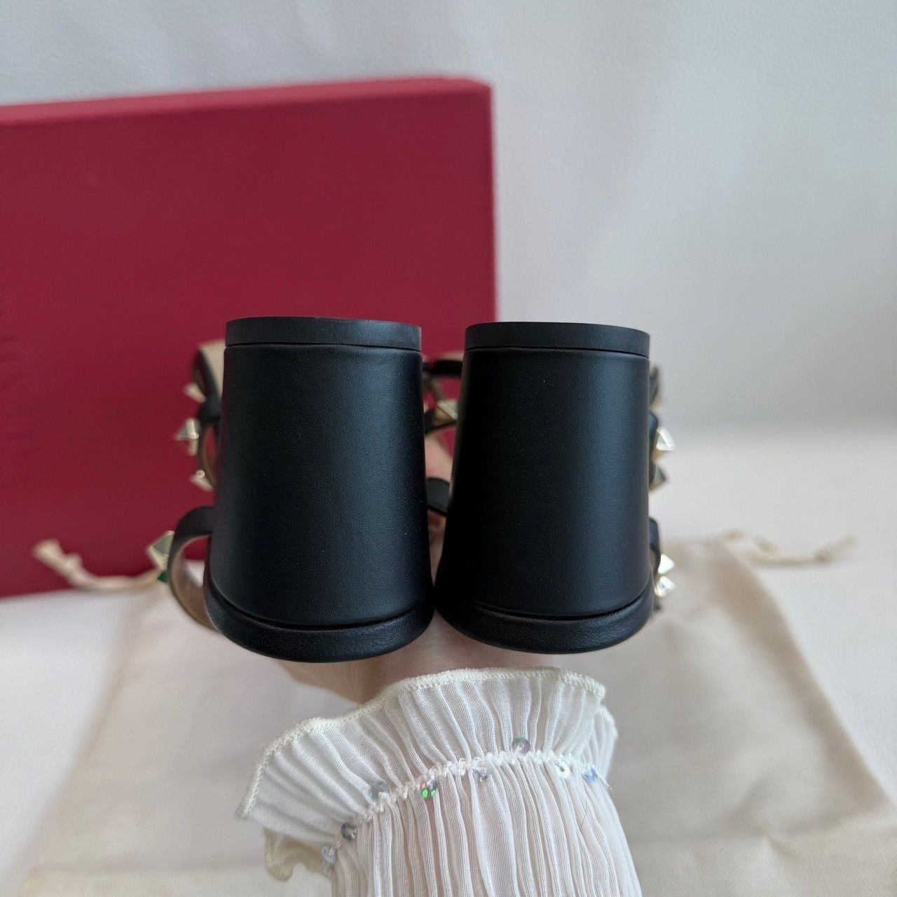 Valentino Valentino Rockstud Black Sandals Size 37 Size US 7 / IT 37 - 8 Thumbnail