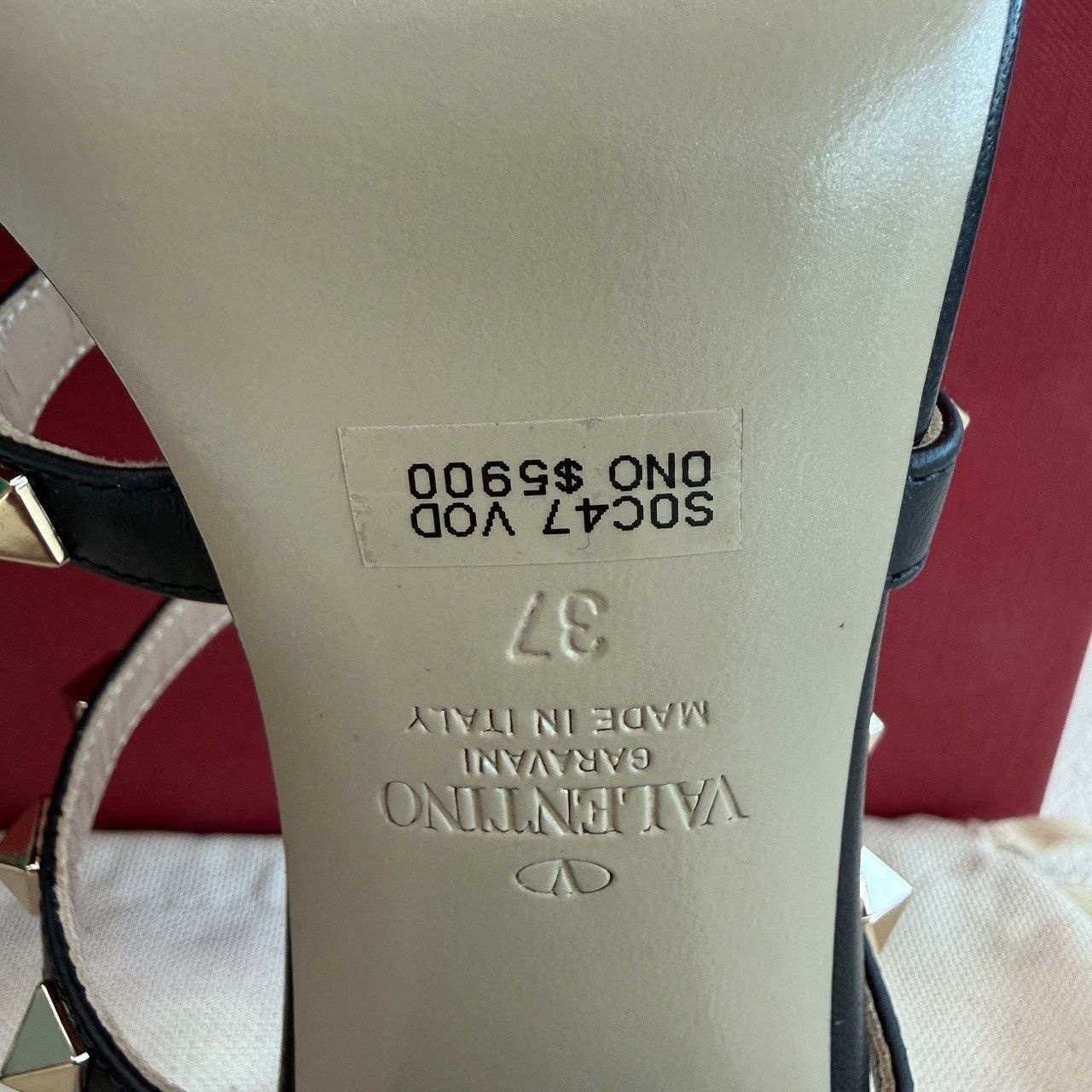 Valentino Valentino Rockstud Black Sandals Size 37 Size US 7 / IT 37 - 10 Thumbnail