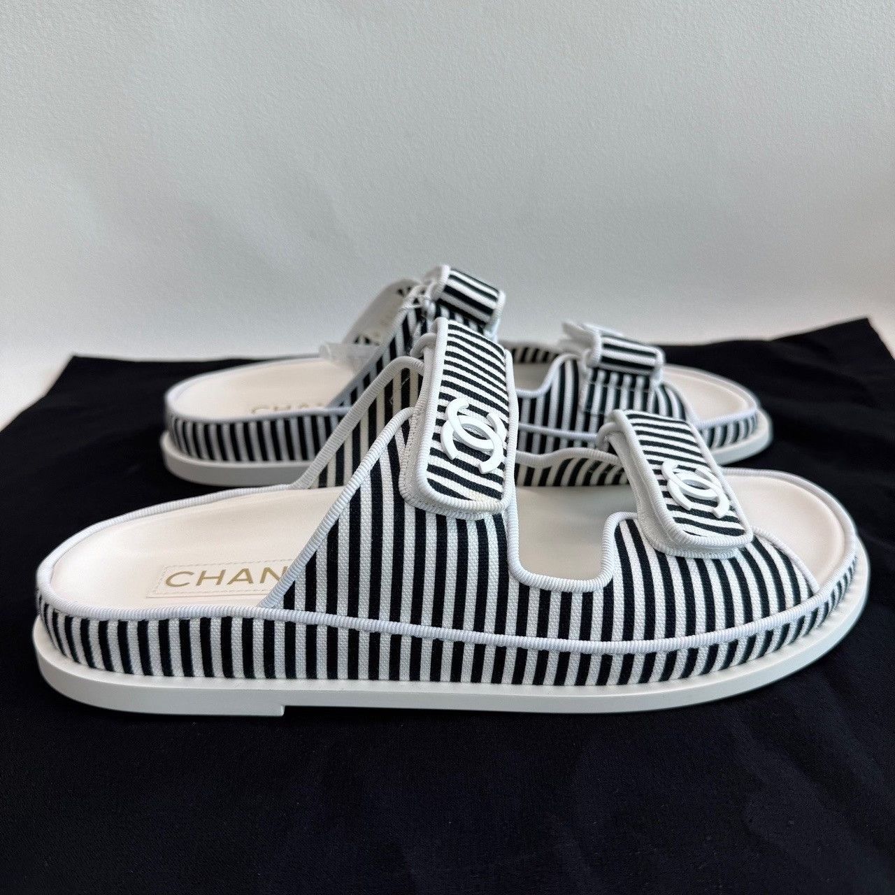 Chanel Chanel Striped Logo Sandals Size 39 Size US 9 / IT 39 - 5 Thumbnail